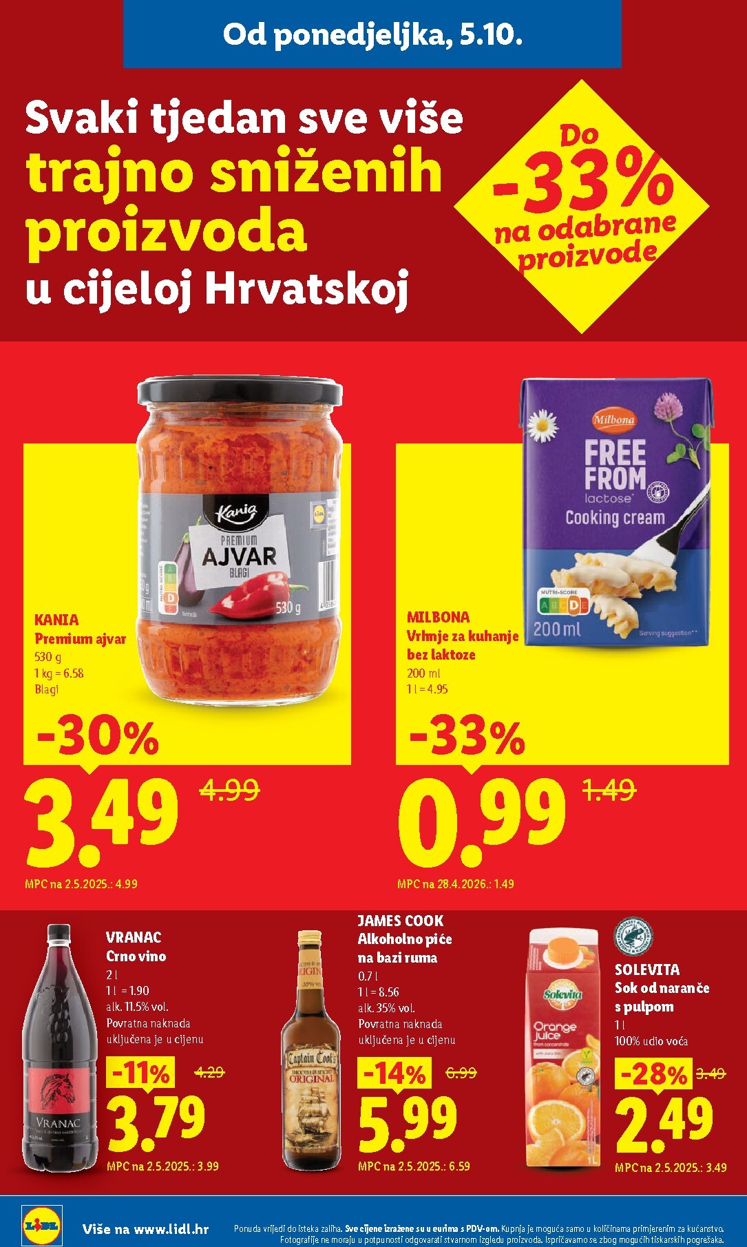 lidl - Aktualni katalog Lidl - Svaki tjedan trajno snižene cijene od ponedjeljka, 05.10.2026 do subote, 31.10.2026 - page: 2