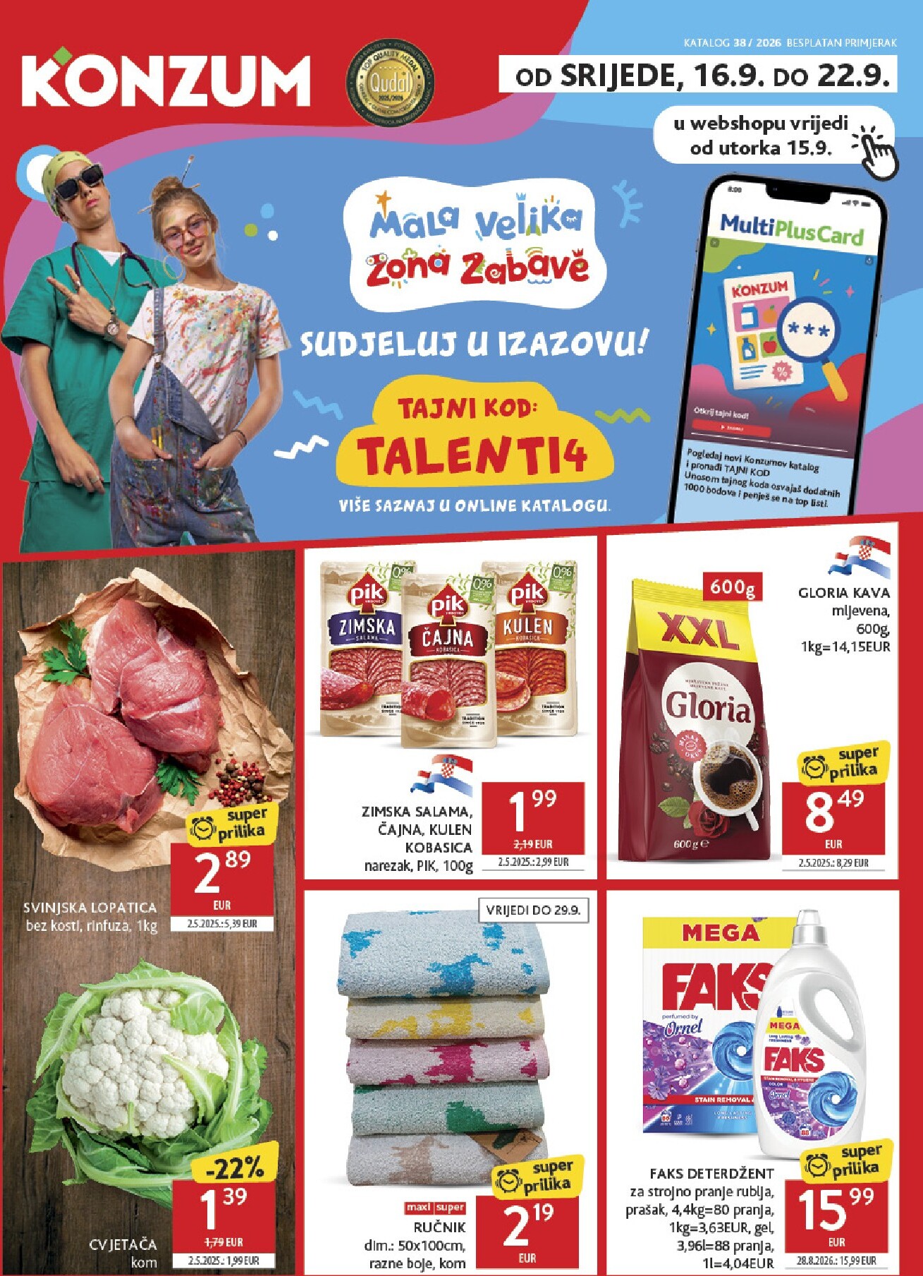 konzum - Novi Konzum katalog od srijede, 16.09.2026 do utorka, 22.09.2026 - page: 1