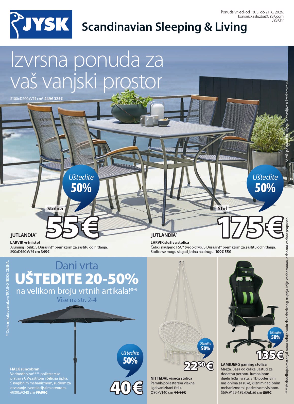 jysk - Aktualni katalog JYSK od ponedjeljka, 18.05.2026 do nedjelje, 21.06.2026
