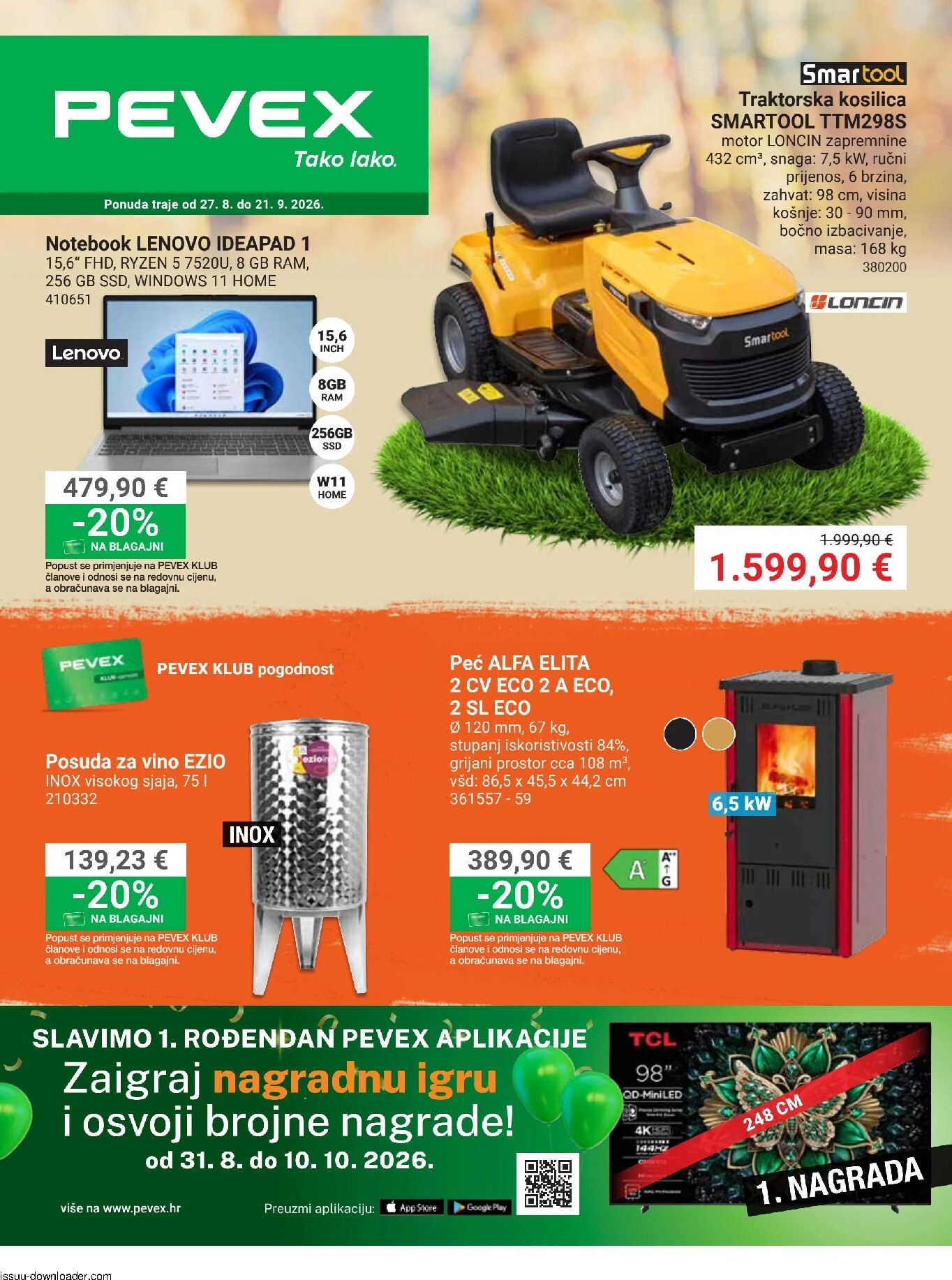 pevex - Aktualni katalog Pevex od četvrtka, 27.08.2026 do ponedjeljka, 21.09.2026 - page: 1