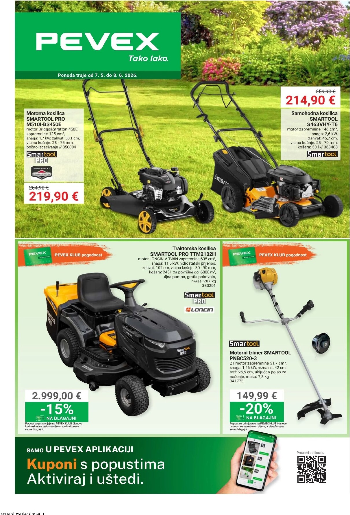 pevex - Aktualni Pevex - Vrtna tehnika katalog vrijedi od četvrtka 07.05.2026 do ponedjeljka 08.06.2026