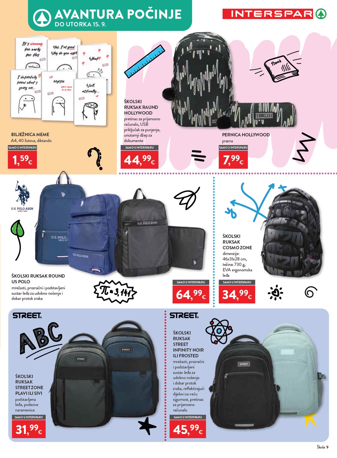 spar - Aktualni katalog INTERSPAR - Škola od srijede, 29.07.2026 do utorka, 15.09.2026 - page: 9