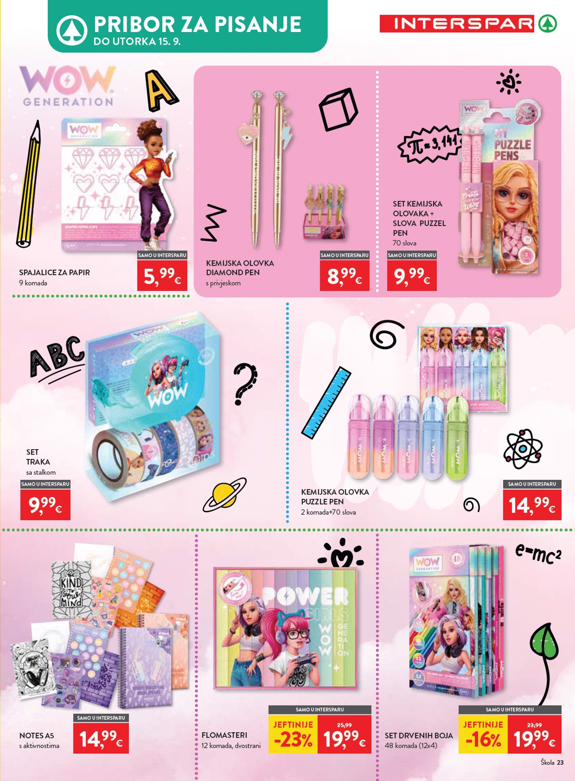 spar - Aktualni katalog INTERSPAR - Škola od srijede, 29.07.2026 do utorka, 15.09.2026 - page: 23