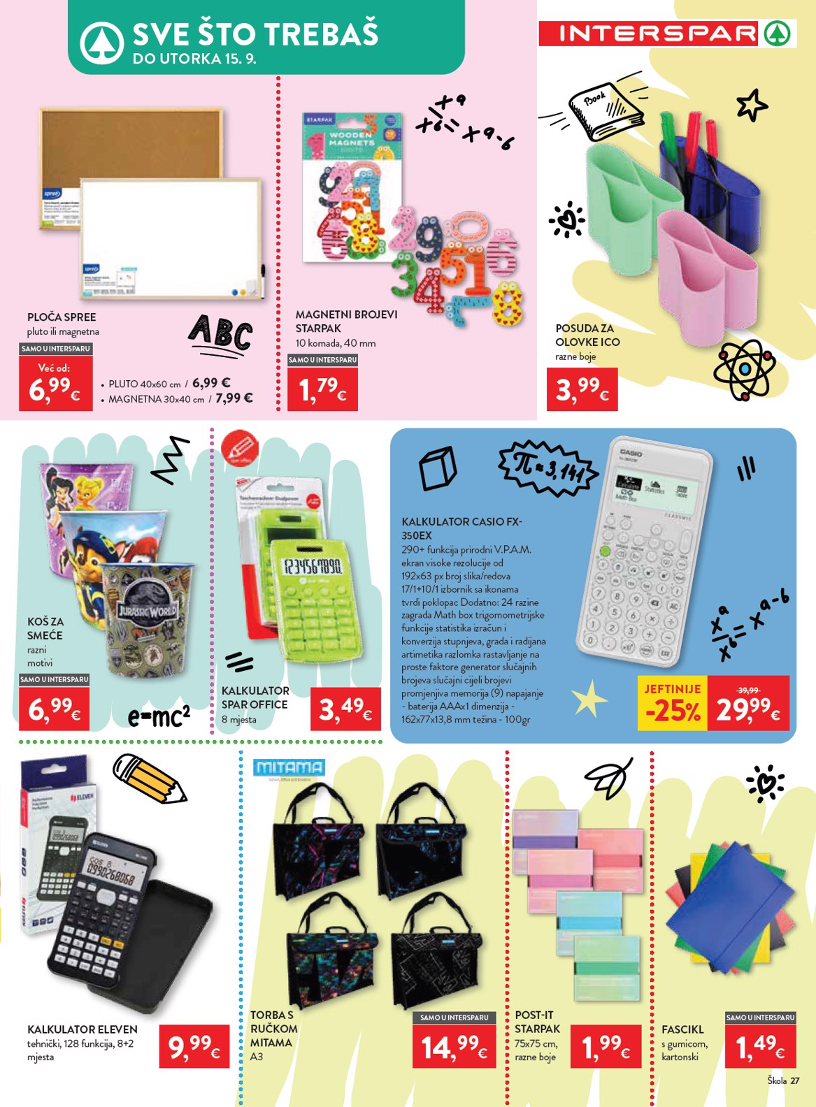 spar - Aktualni katalog INTERSPAR - Škola od srijede, 29.07.2026 do utorka, 15.09.2026 - page: 27