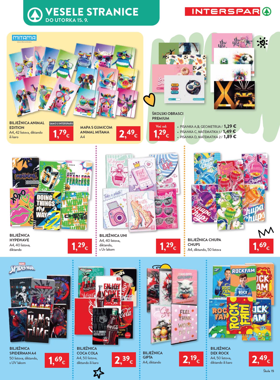 spar - Aktualni katalog INTERSPAR - Škola od srijede, 29.07.2026 do utorka, 15.09.2026 - page: 15