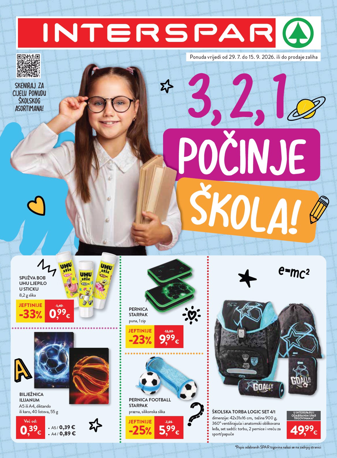 spar - Aktualni katalog INTERSPAR - Škola od srijede, 29.07.2026 do utorka, 15.09.2026