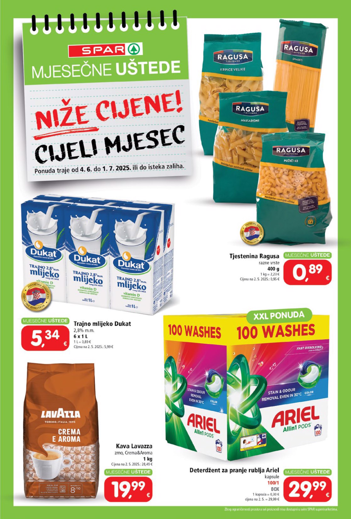 spar - Prelistajte katalog SPAR - Mjesečne uštede, vrijedi od 04.06. do 01.07. - page: 1