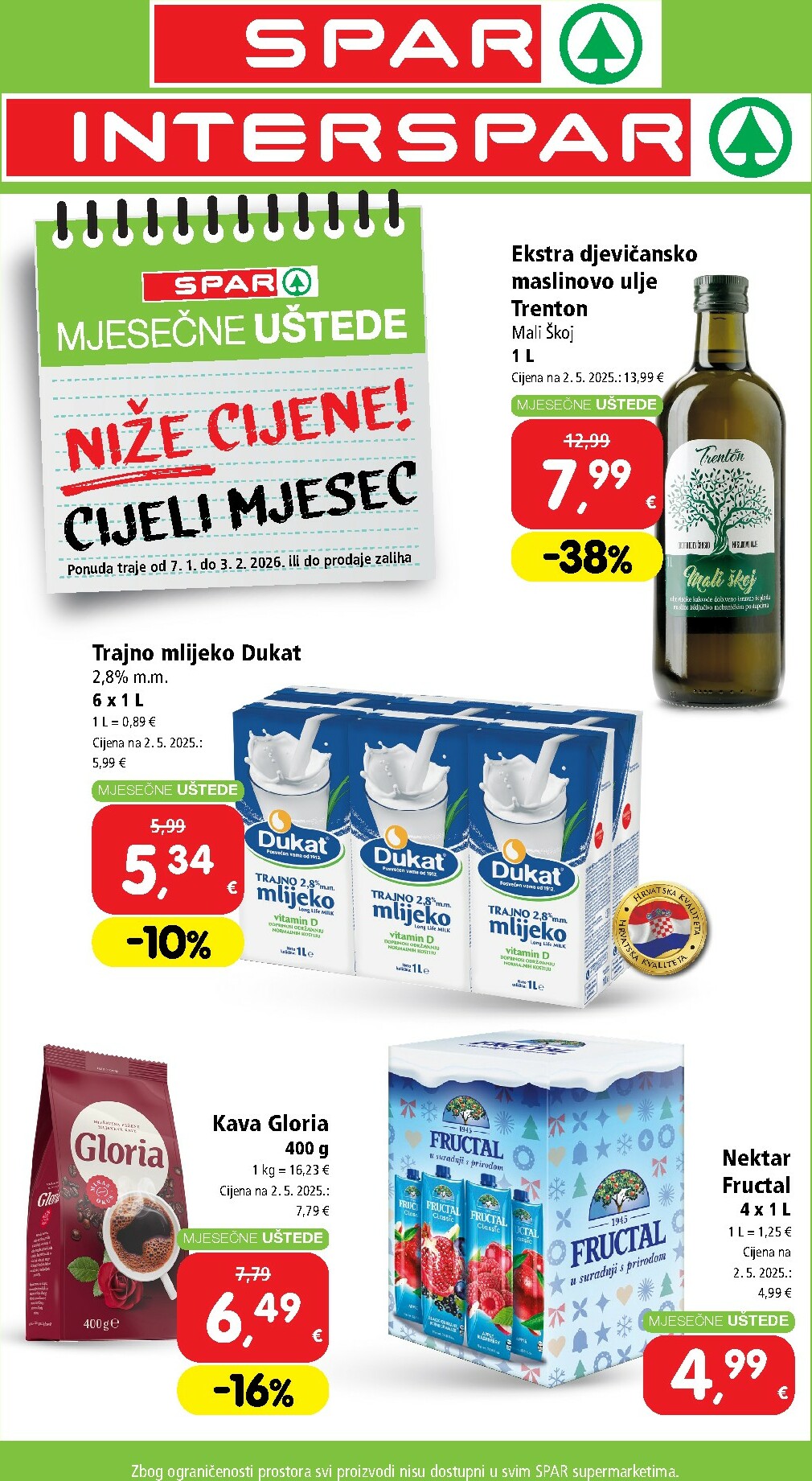 spar - Prelistajte katalog SPAR - Mjesečne uštede, vrijedi od 07.01. do 03.02.