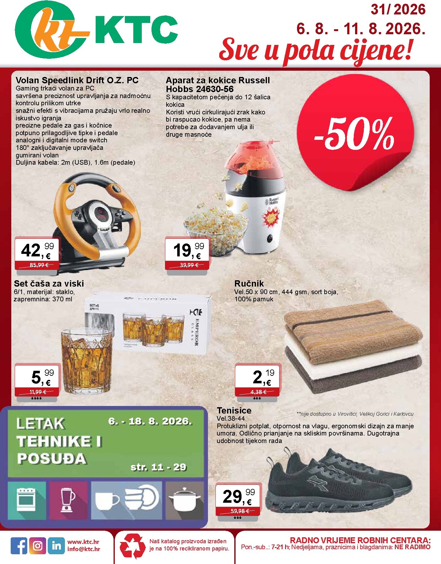 ktc - Novi KTC - Sve u pola cijene katalog od četvrtka, 06.08.2026 do utorka, 11.08.2026