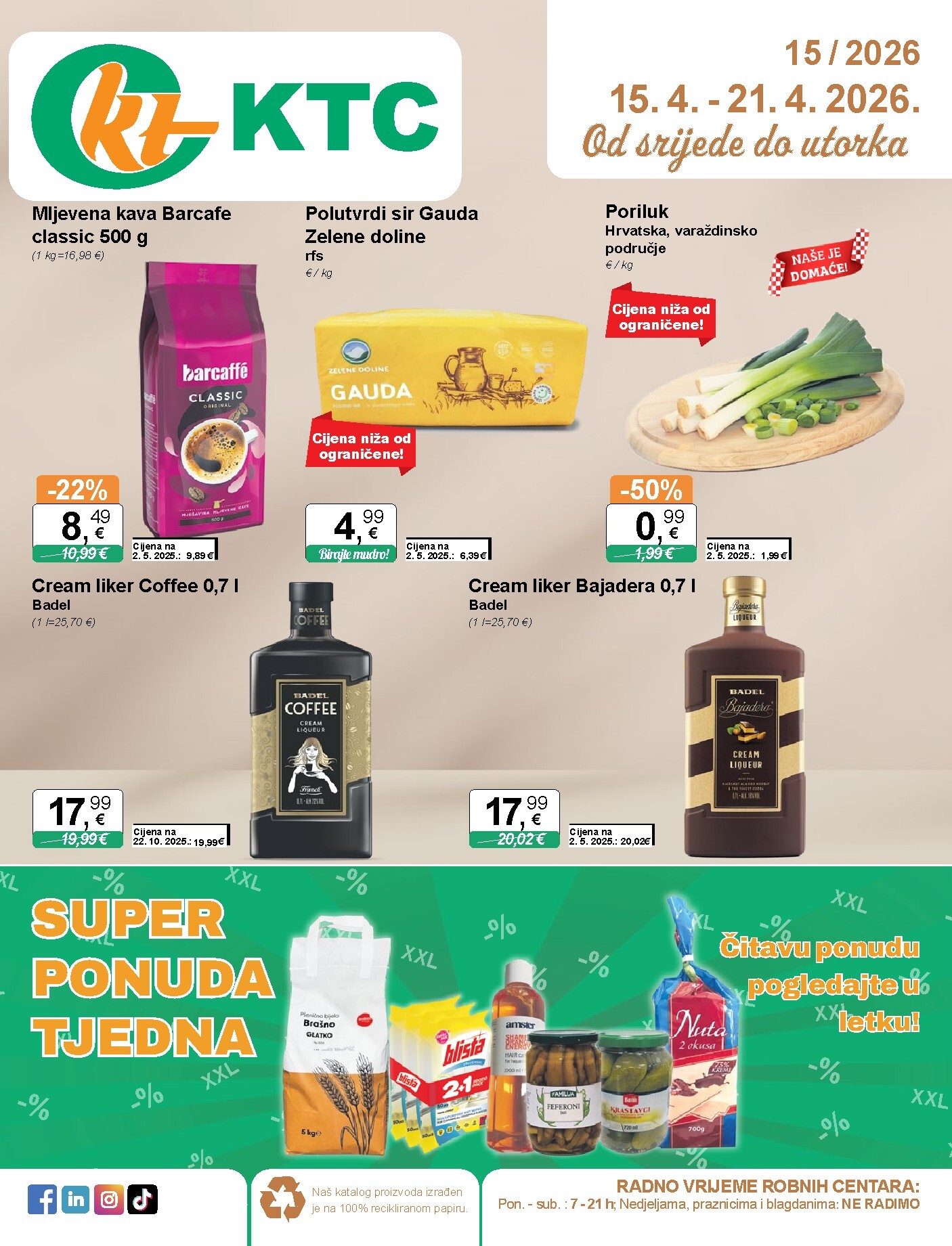 ktc - Budući KTC letak vrijedi od srijede 15.04.2026 do utorka 21.04.2026