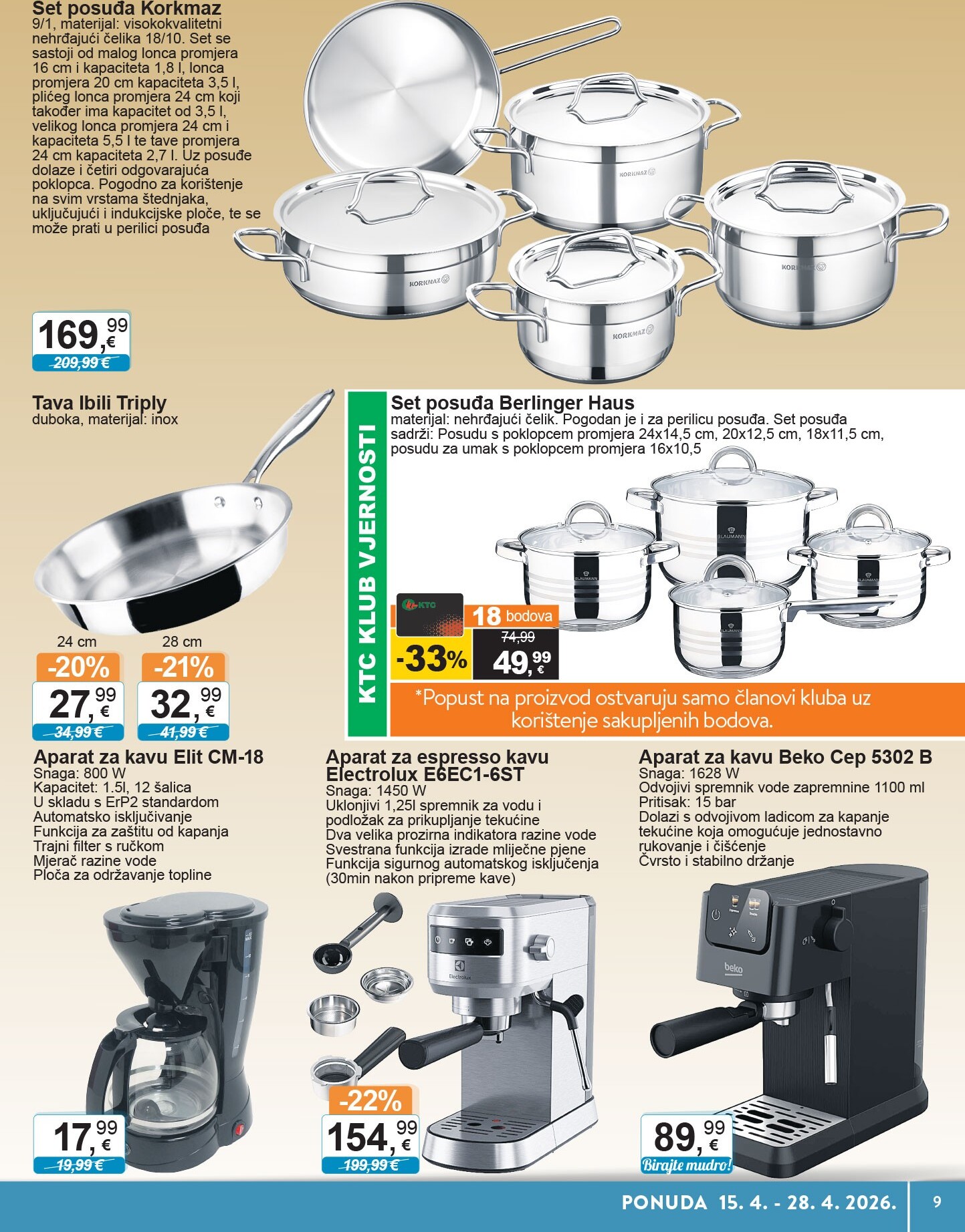 ktc - Budući KTC - Tehnika I Posuđe letak vrijedi od srijede 15.04.2026 do utorka 28.04.2026 - page: 9