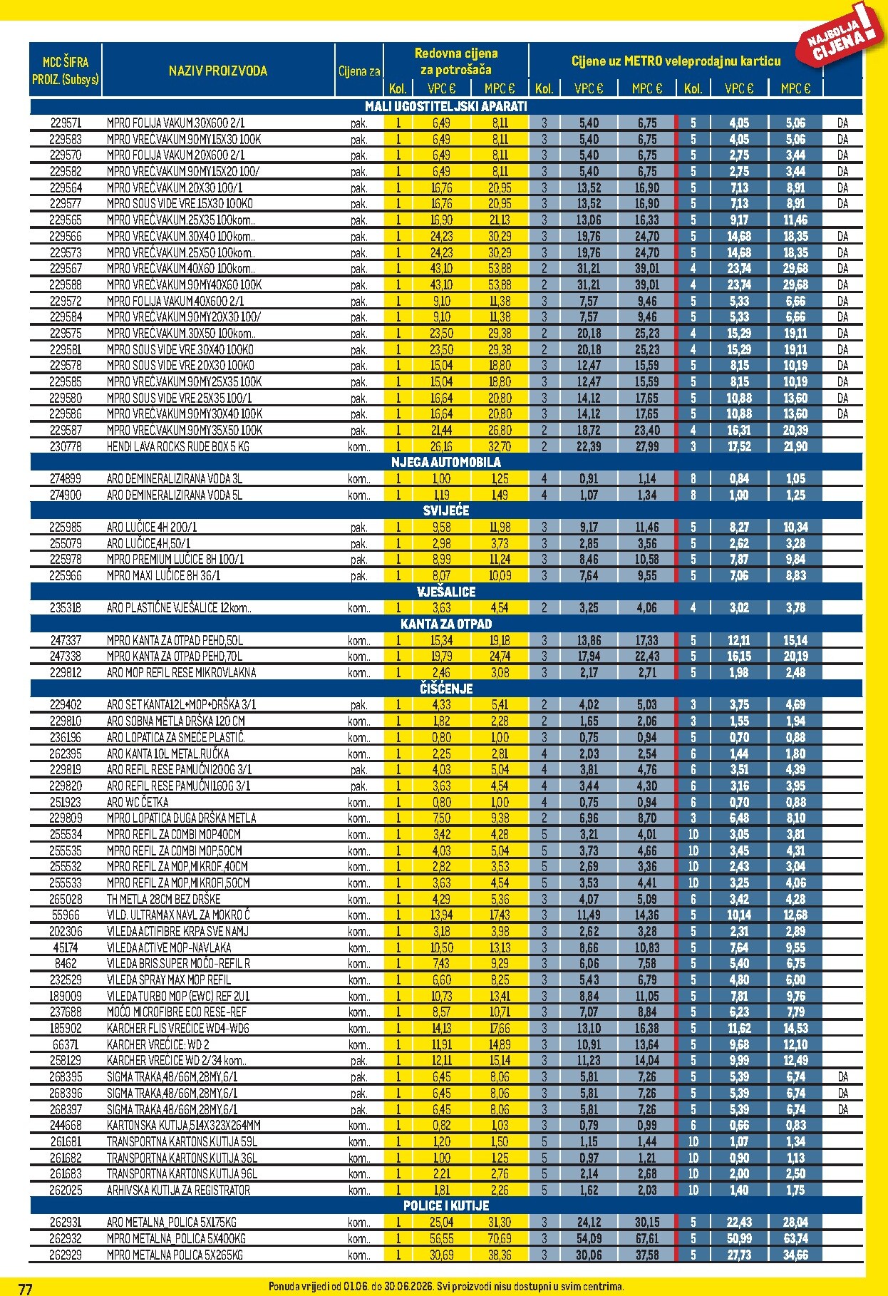 metro - Aktualni katalog Metro - Profi cijena od ponedjeljka, 01.06.2026 do utorka, 30.06.2026 - page: 77