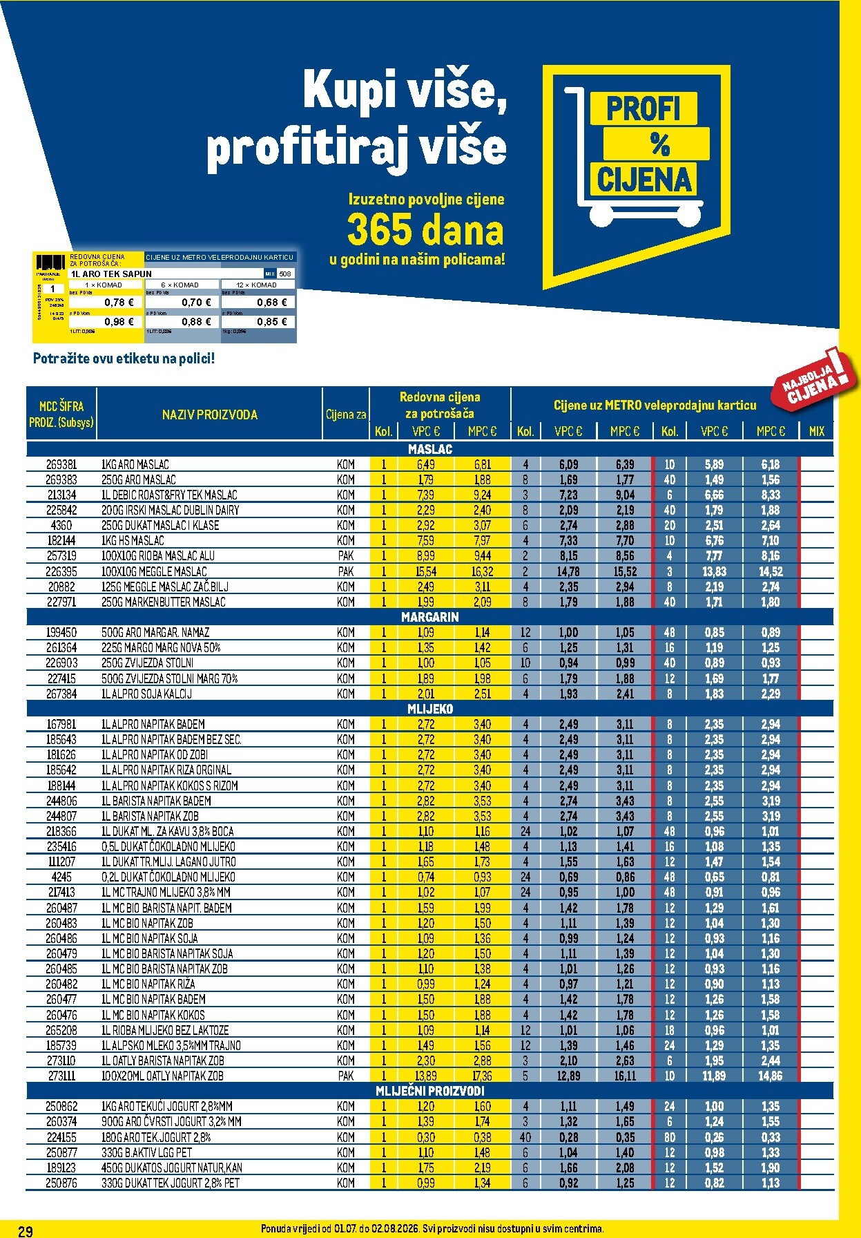 metro - Novi Metro - Profi cijena katalog od srijede, 01.07.2026 do nedjelje, 02.08.2026 - page: 29