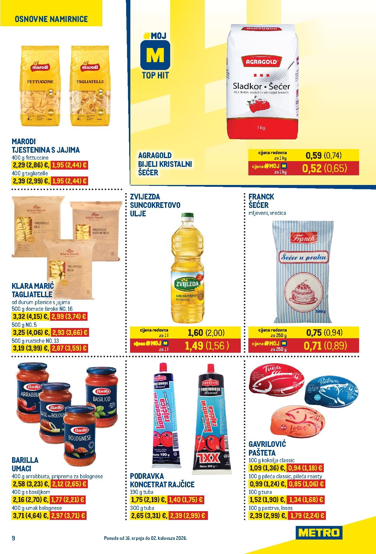 metro - Novi Metro - Prehrana i neprehrana katalog od četvrtka, 16.07.2026 do nedjelje, 02.08.2026 - page: 9