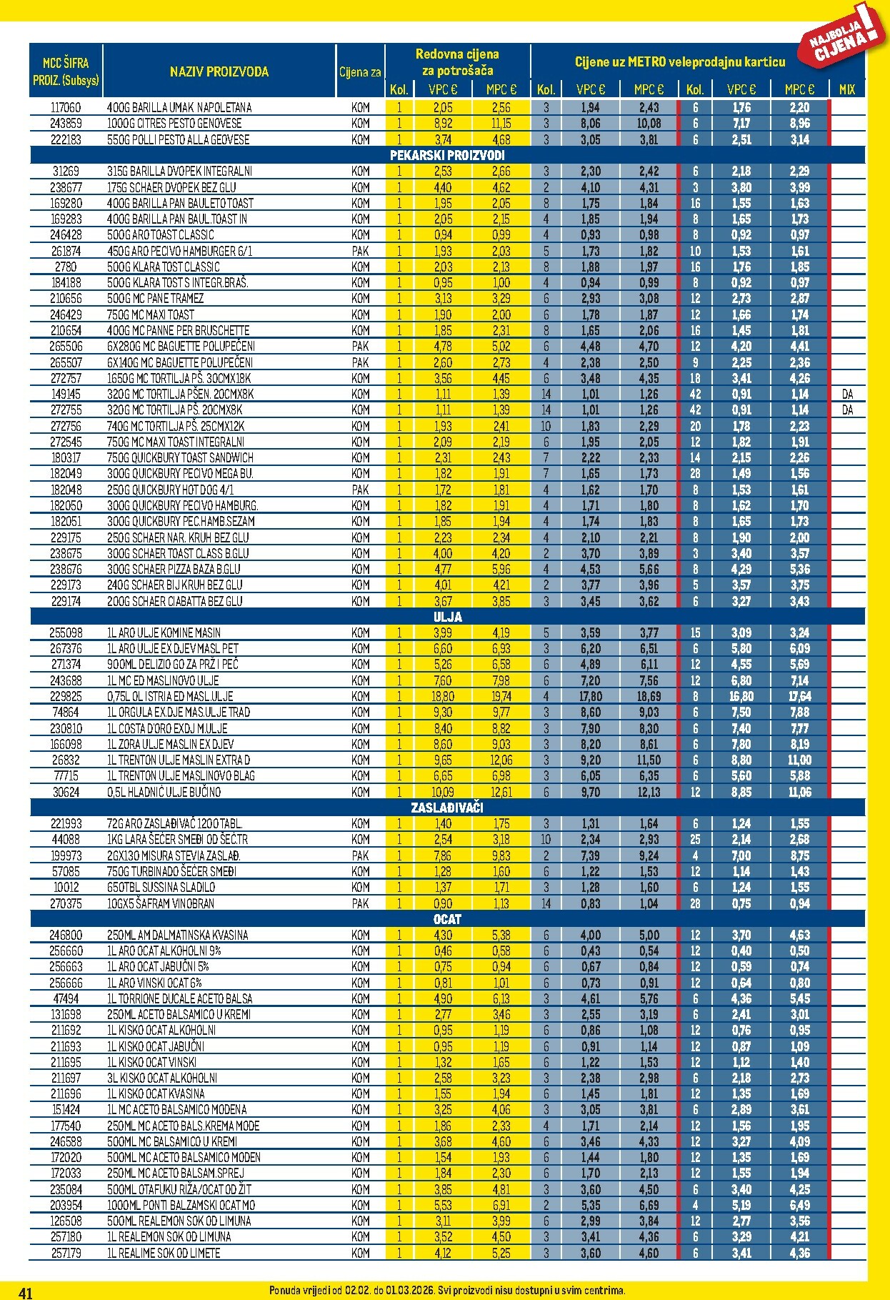 metro - Prelistajte katalog Metro - Profi cijena, vrijedi od 02.02.2026 do 01.03.2026 - page: 41