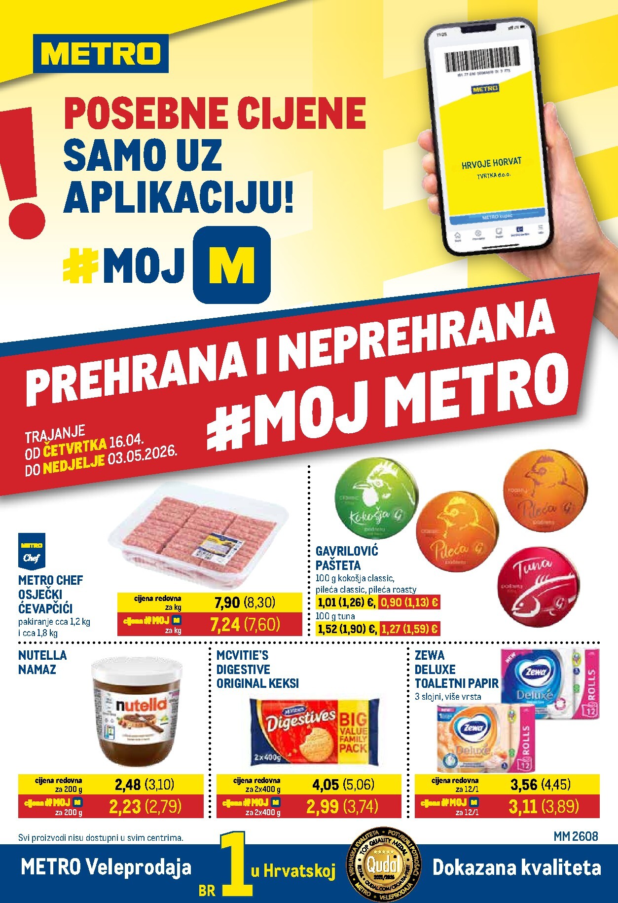 metro - Aktualni Metro - Prehrana i neprehrana katalog vrijedi od četvrtka 16.04.2026 do nedjelje 03.05.2026