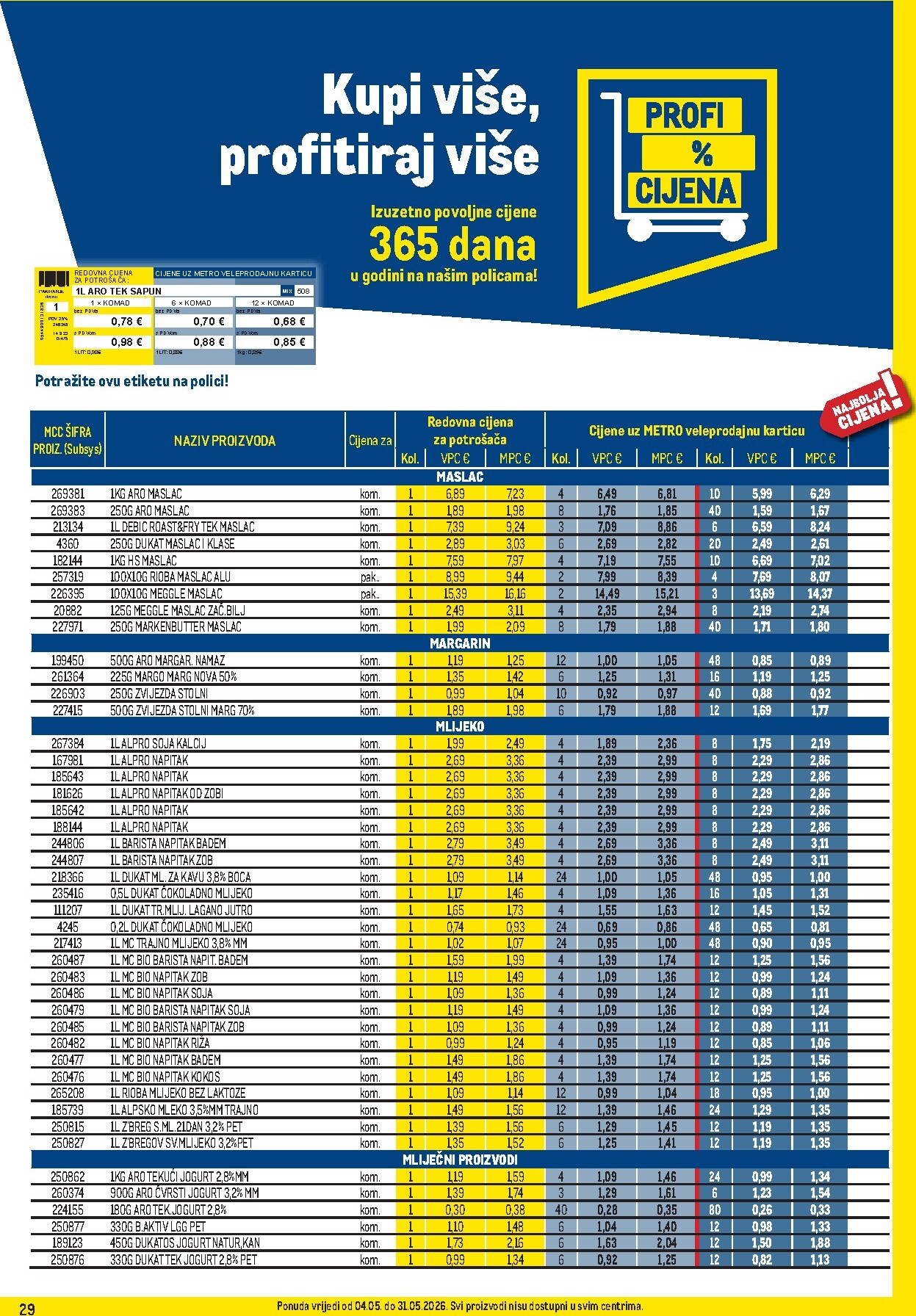 metro - Metro - Profi cijena letak za sljedeći tjedan od ponedjeljka 04.05.2026 do nedjelje 31.05.2026 - page: 29