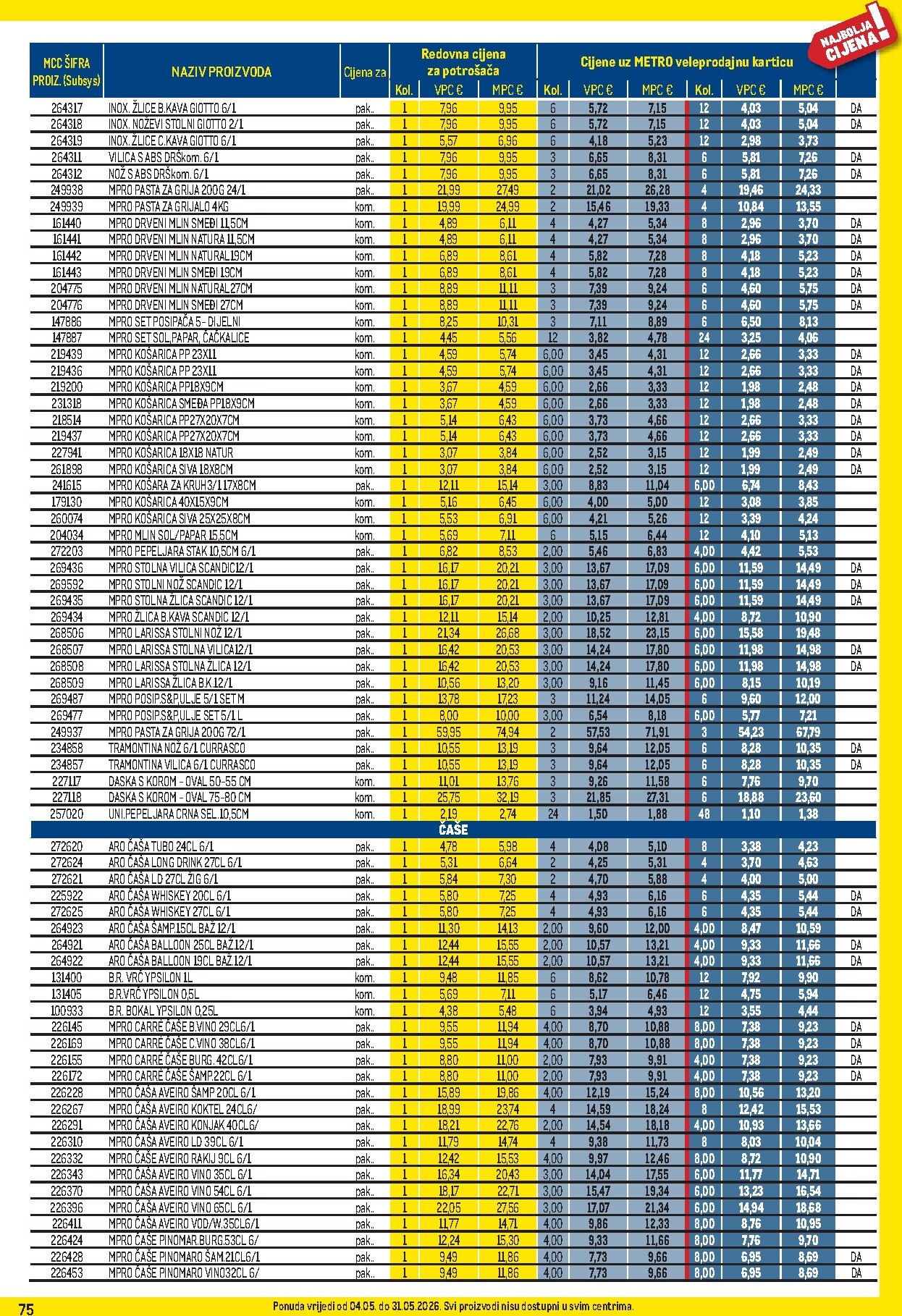 metro - Metro - Profi cijena letak za sljedeći tjedan od ponedjeljka 04.05.2026 do nedjelje 31.05.2026 - page: 75