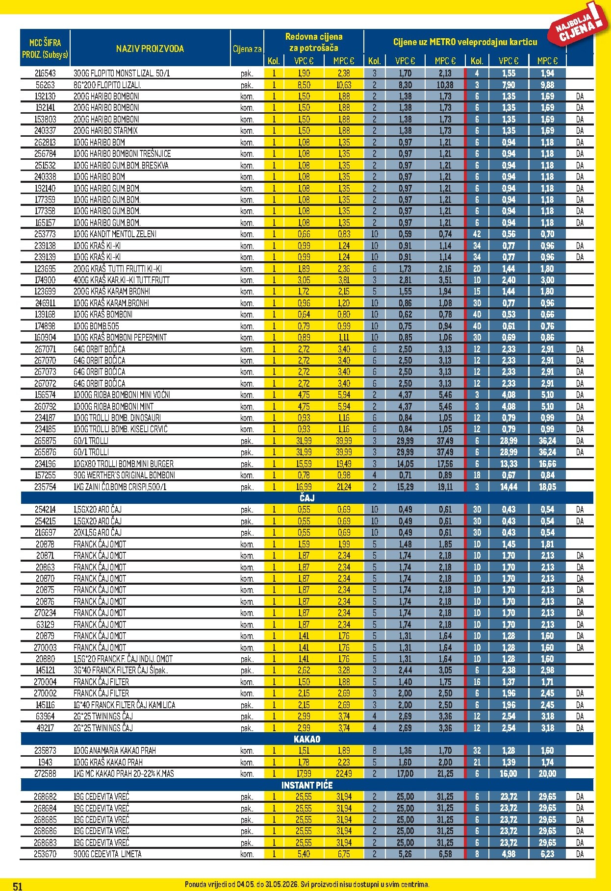 metro - Metro - Profi cijena letak za sljedeći tjedan od ponedjeljka 04.05.2026 do nedjelje 31.05.2026 - page: 51