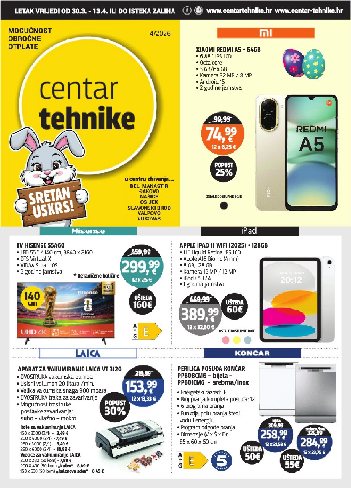 centar-tehnike - Prelistajte katalog Centar tehnike, vrijedi od 30.03.2026 do 13.04.2026
