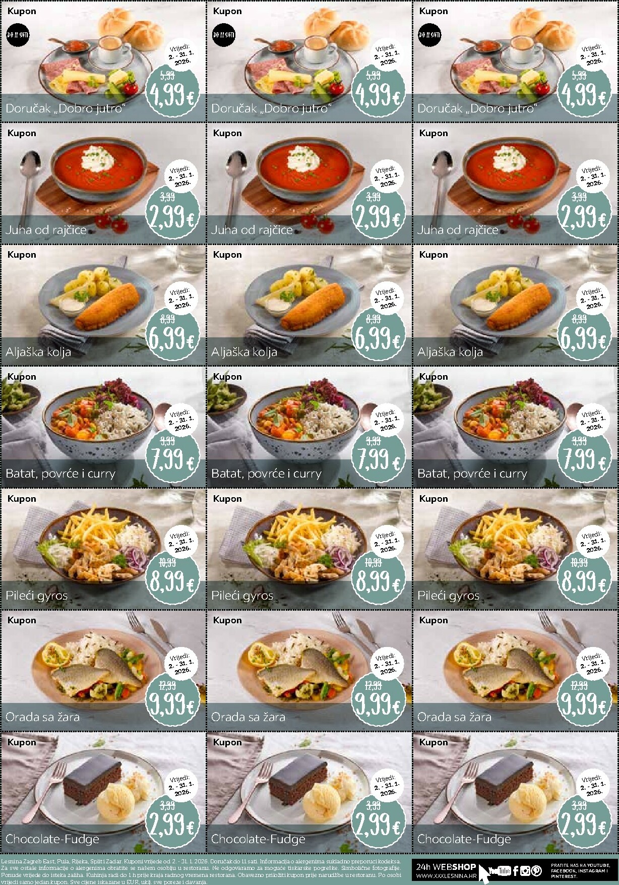 lesnina-xxxl - Prelistajte katalog Lesnina Restoran - Lesnina Zagreb East, Pula, Rijeka i Split, vrijedi od 02.01. do 31.01.