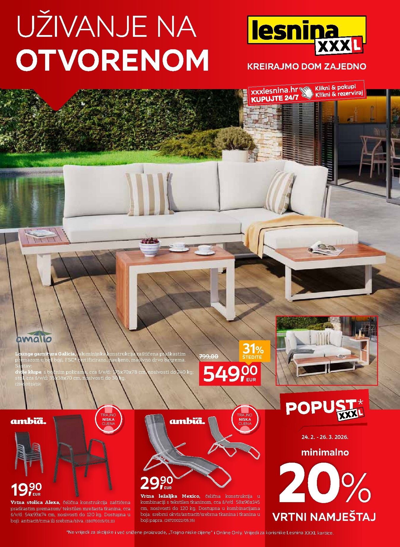 lesnina-xxxl - Prelistajte katalog Lesnina - Uživanje na otvorenom, vrijedi od 24.02.2026 do 26.03.2026