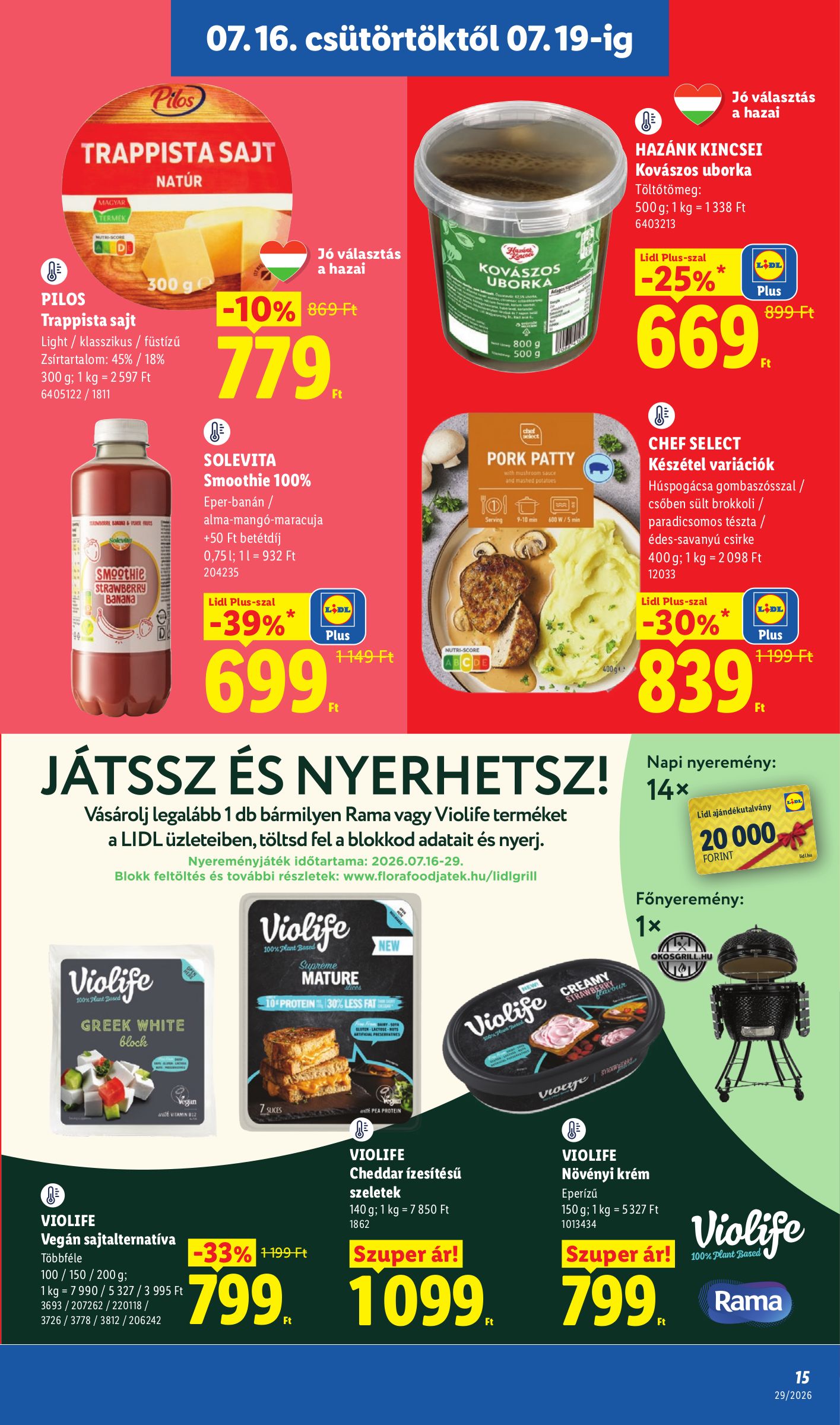 lidl - Lidl hirdetmény a következő hétre csütörtöktől 2026.07.16.-tól szerdától 2026.07.22.-ig - page: 15