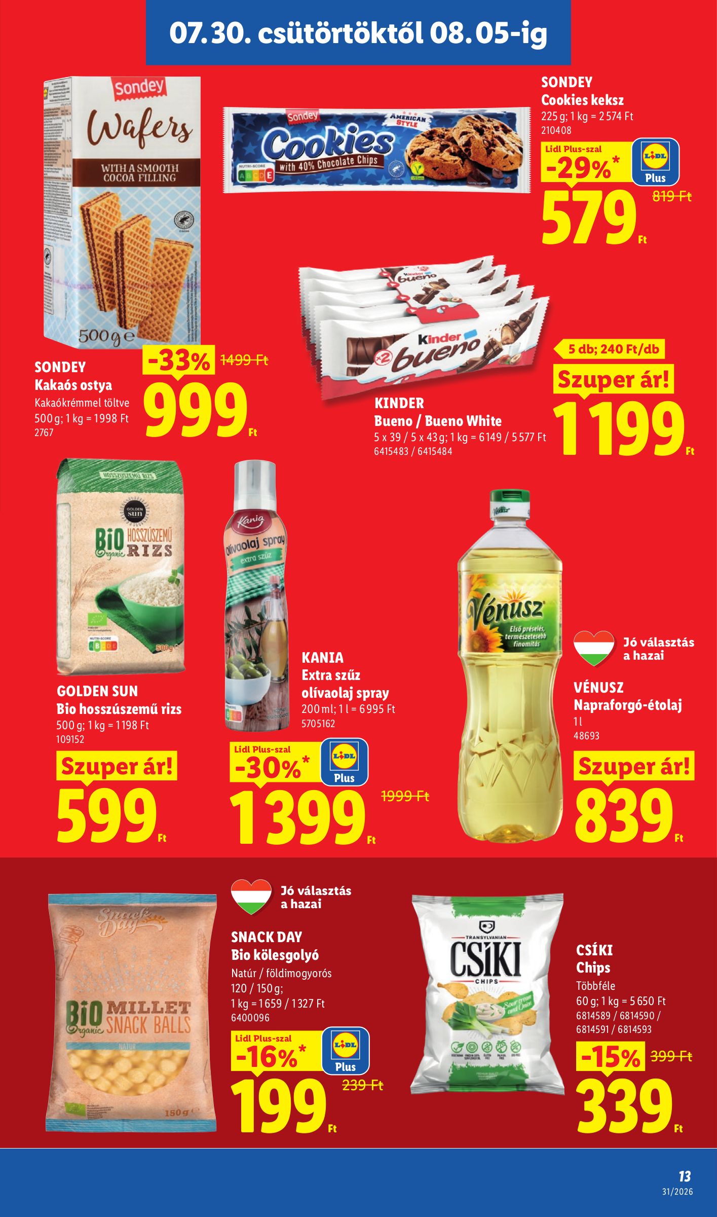 lidl - Lidl hirdetmény a következő hétre csütörtöktől 2026.07.30.-tól szerdától 2026.08.05.-ig - page: 13