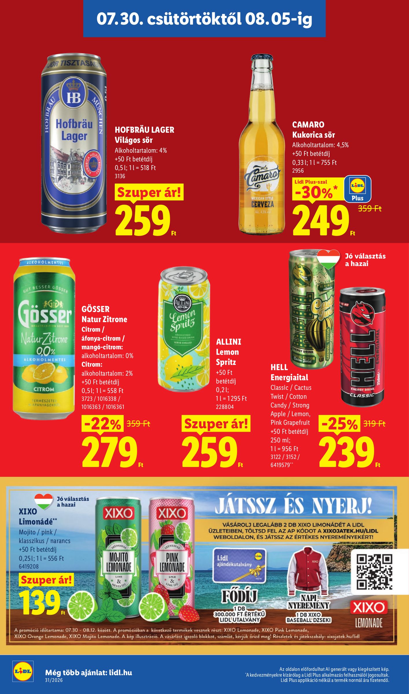 lidl - Lidl hirdetmény a következő hétre csütörtöktől 2026.07.30.-tól szerdától 2026.08.05.-ig - page: 16