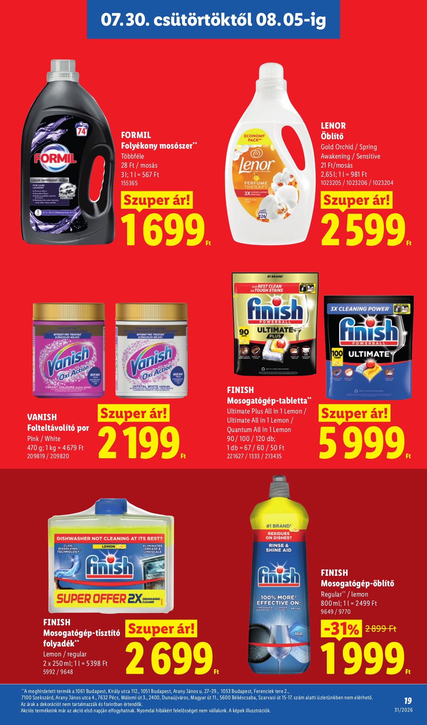 lidl - Lidl hirdetmény a következő hétre csütörtöktől 2026.07.30.-tól szerdától 2026.08.05.-ig - page: 19