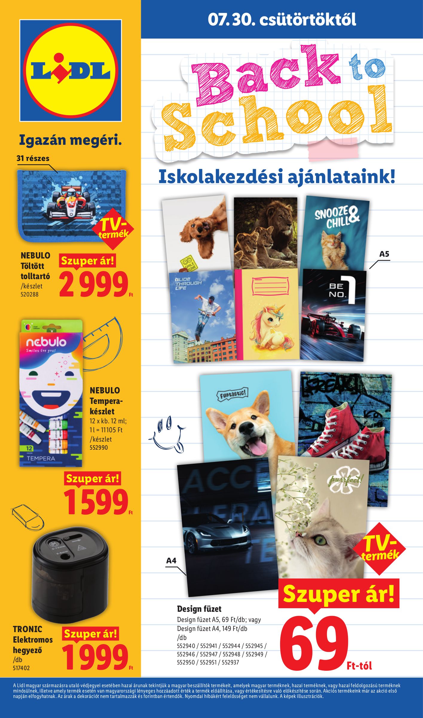 lidl - Lidl - Back to school hirdetmény a következő hétre csütörtöktől 2026.07.30.-tól hétfőtől 2026.08.31.-ig
