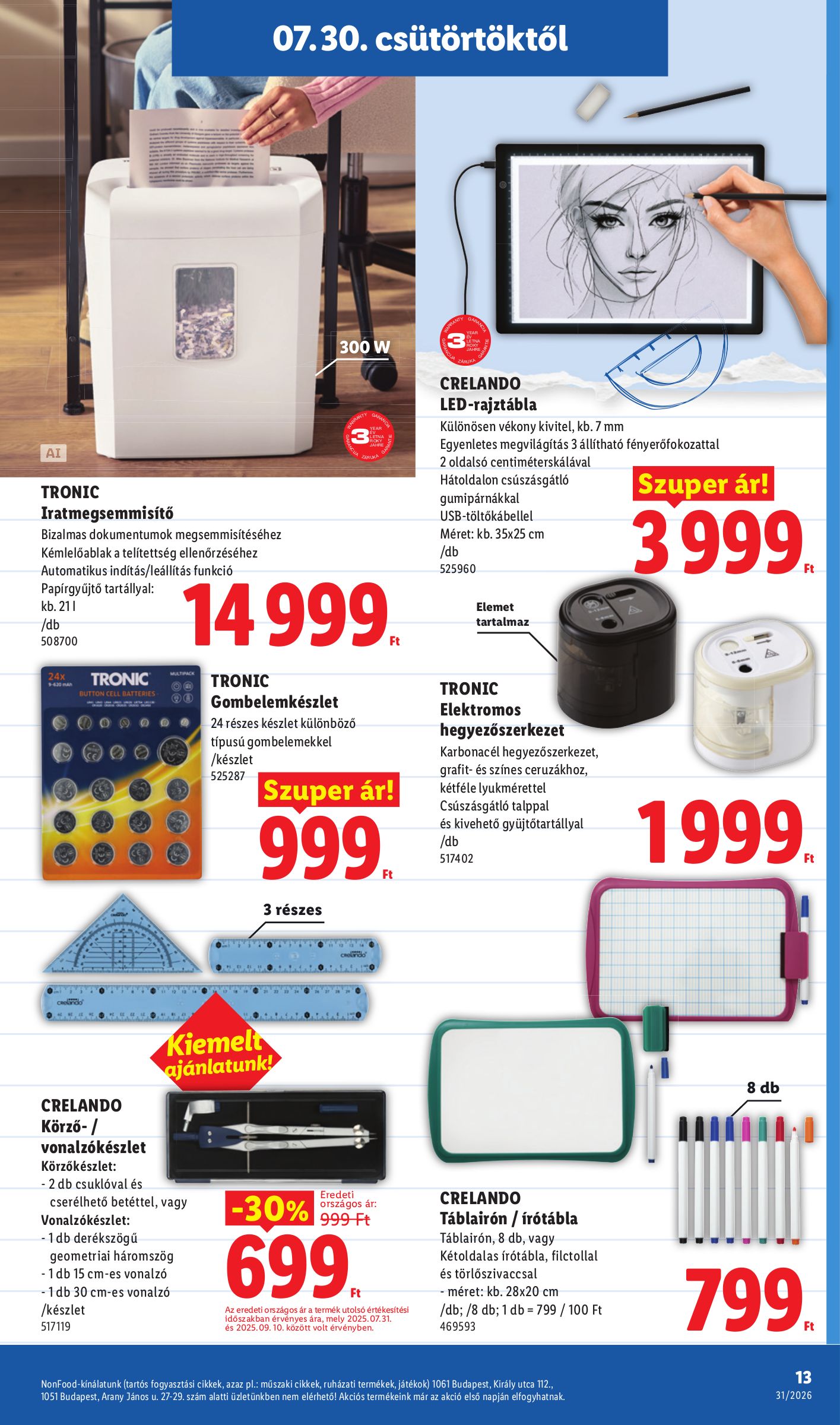 lidl - Lidl - Back to school hirdetmény a következő hétre csütörtöktől 2026.07.30.-tól hétfőtől 2026.08.31.-ig - page: 13