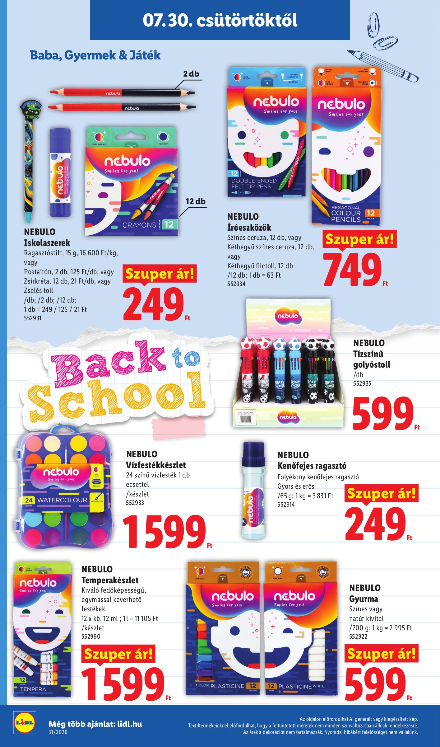 lidl - Lidl - Back to school hirdetmény a következő hétre csütörtöktől 2026.07.30.-tól hétfőtől 2026.08.31.-ig - page: 8