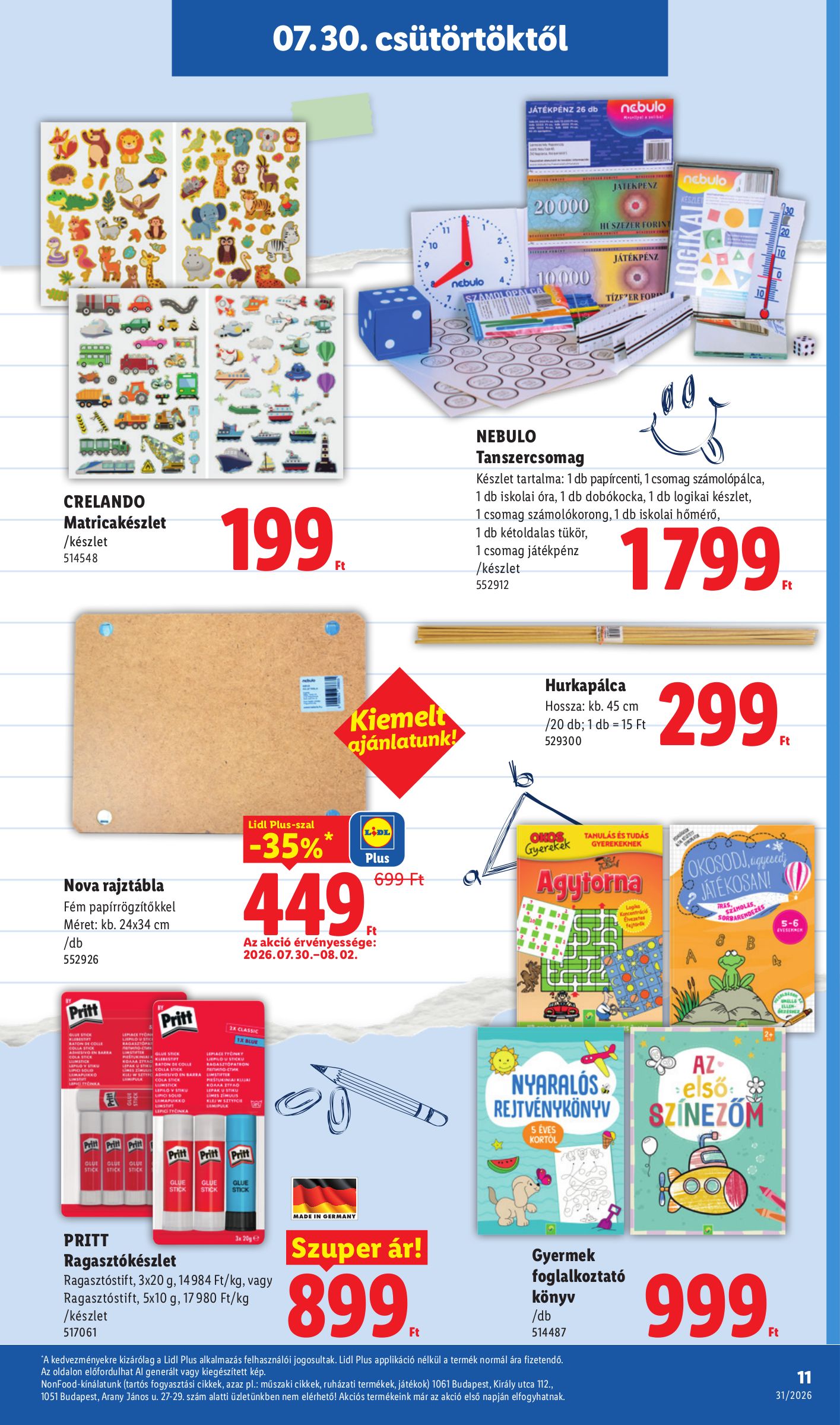 lidl - Lidl - Back to school hirdetmény a következő hétre csütörtöktől 2026.07.30.-tól hétfőtől 2026.08.31.-ig - page: 11