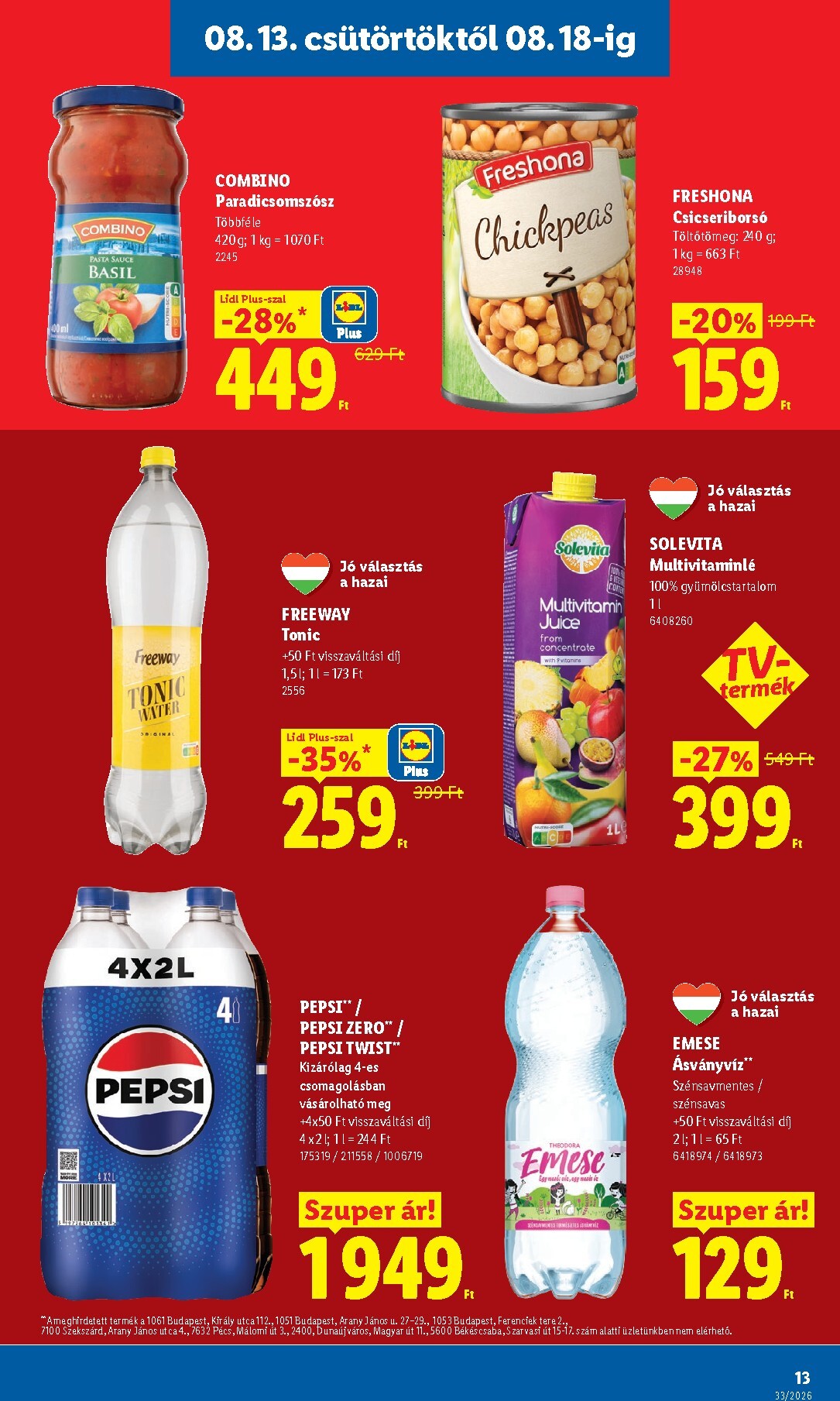 lidl - Aktuális Lidl szórólap érvényes csütörtöktől 2026.08.13.-től keddtől 2026.08.18.-ig - page: 13
