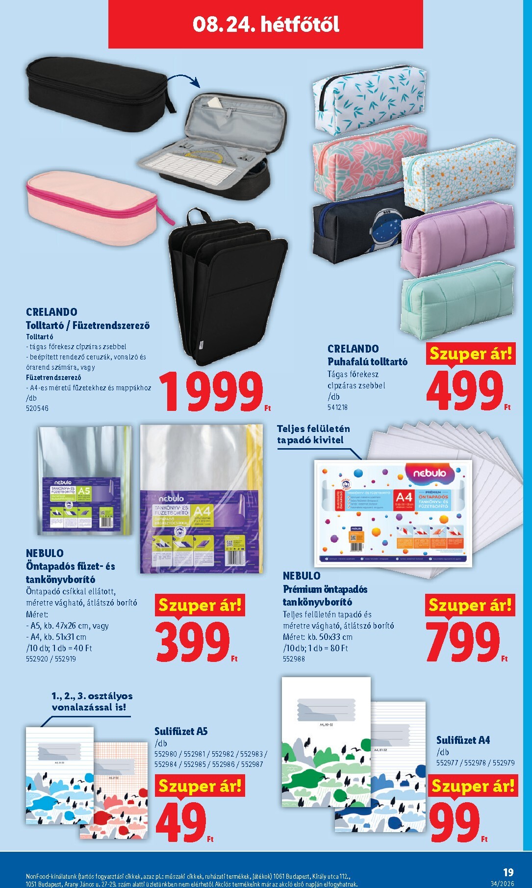 lidl - Lidl - Nonfood hirdetmény a következő hétre szerdától 2026.08.19.-tól szerdától 2026.08.26.-ig - page: 19