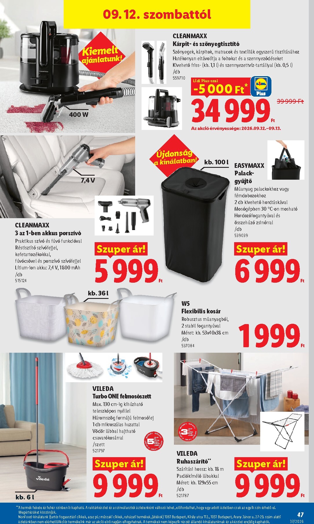 lidl - Lidl hirdetmény a következő hétre csütörtöktől 2026.09.10.-tól szerdától 2026.09.16.-ig - page: 47