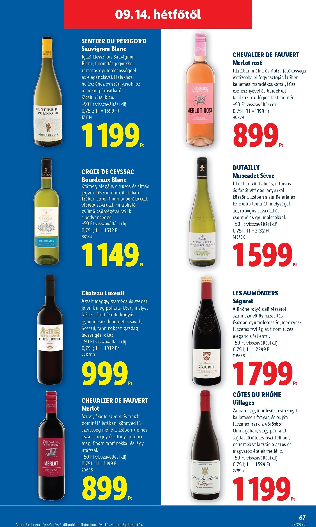 lidl - Lidl hirdetmény a következő hétre csütörtöktől 2026.09.10.-tól szerdától 2026.09.16.-ig - page: 67