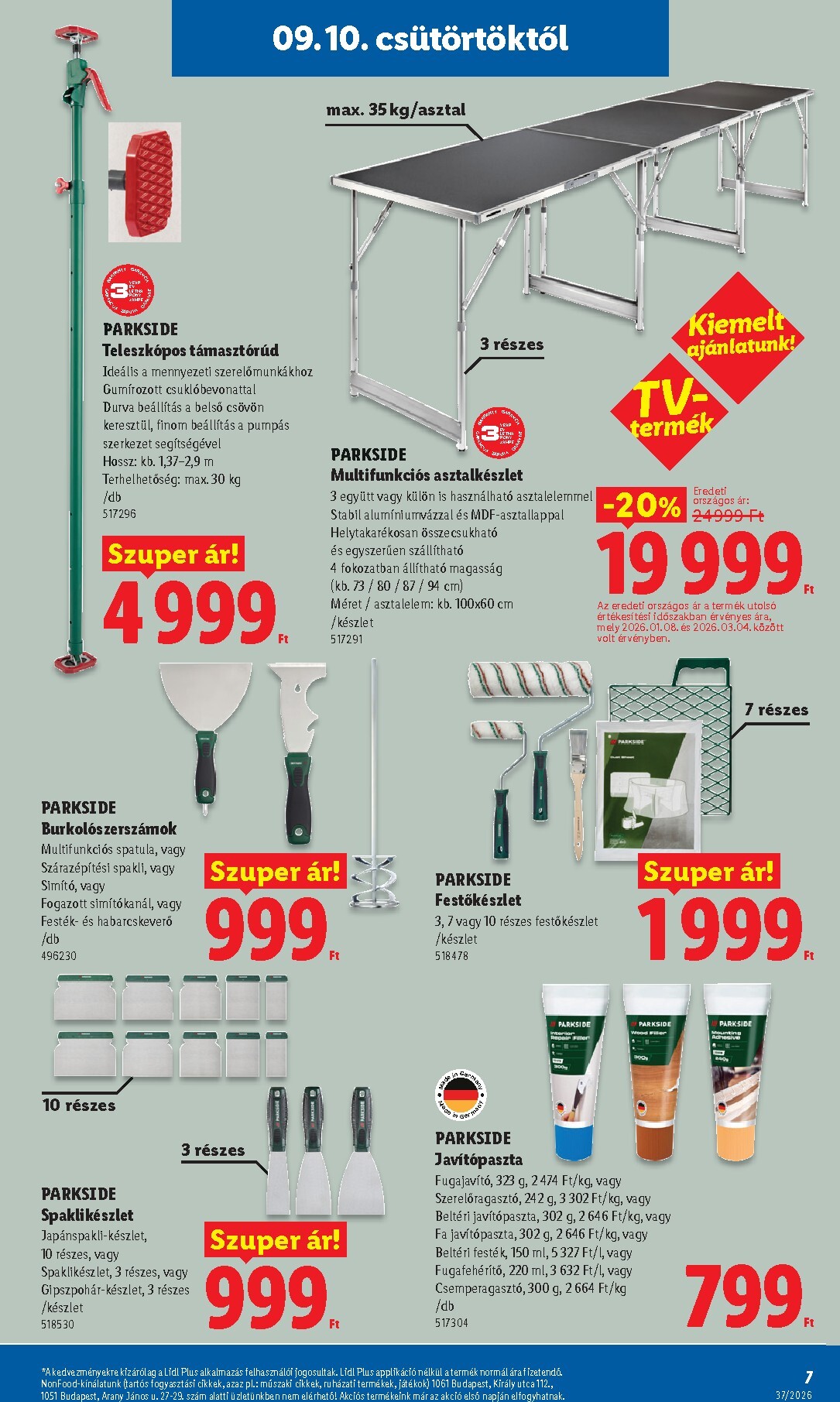 lidl - Aktuális Lidl - Nonfood szórólap érvényes csütörtöktől 2026.09.10.-től szerdától 2026.09.16.-ig - page: 7