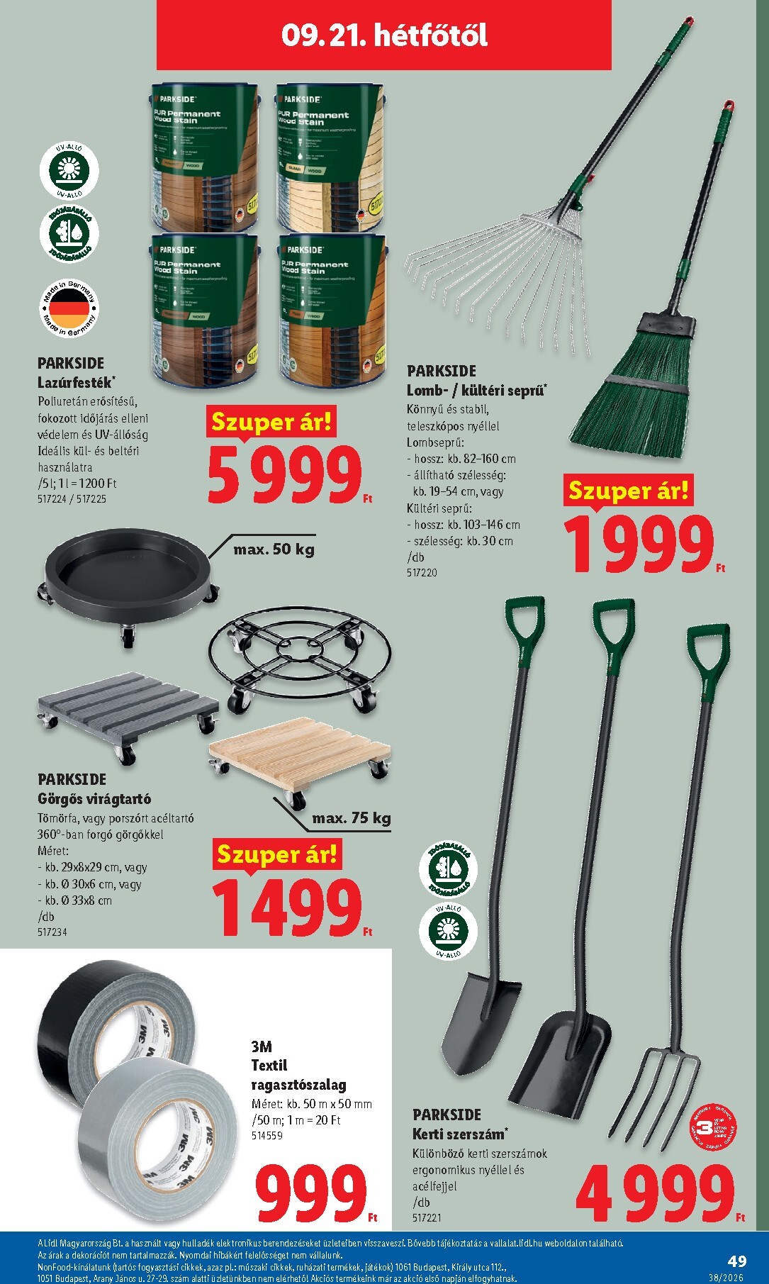 lidl - Aktuális Lidl szórólap érvényes csütörtöktől 2026.09.17.-től szerdától 2026.09.23.-ig - page: 49