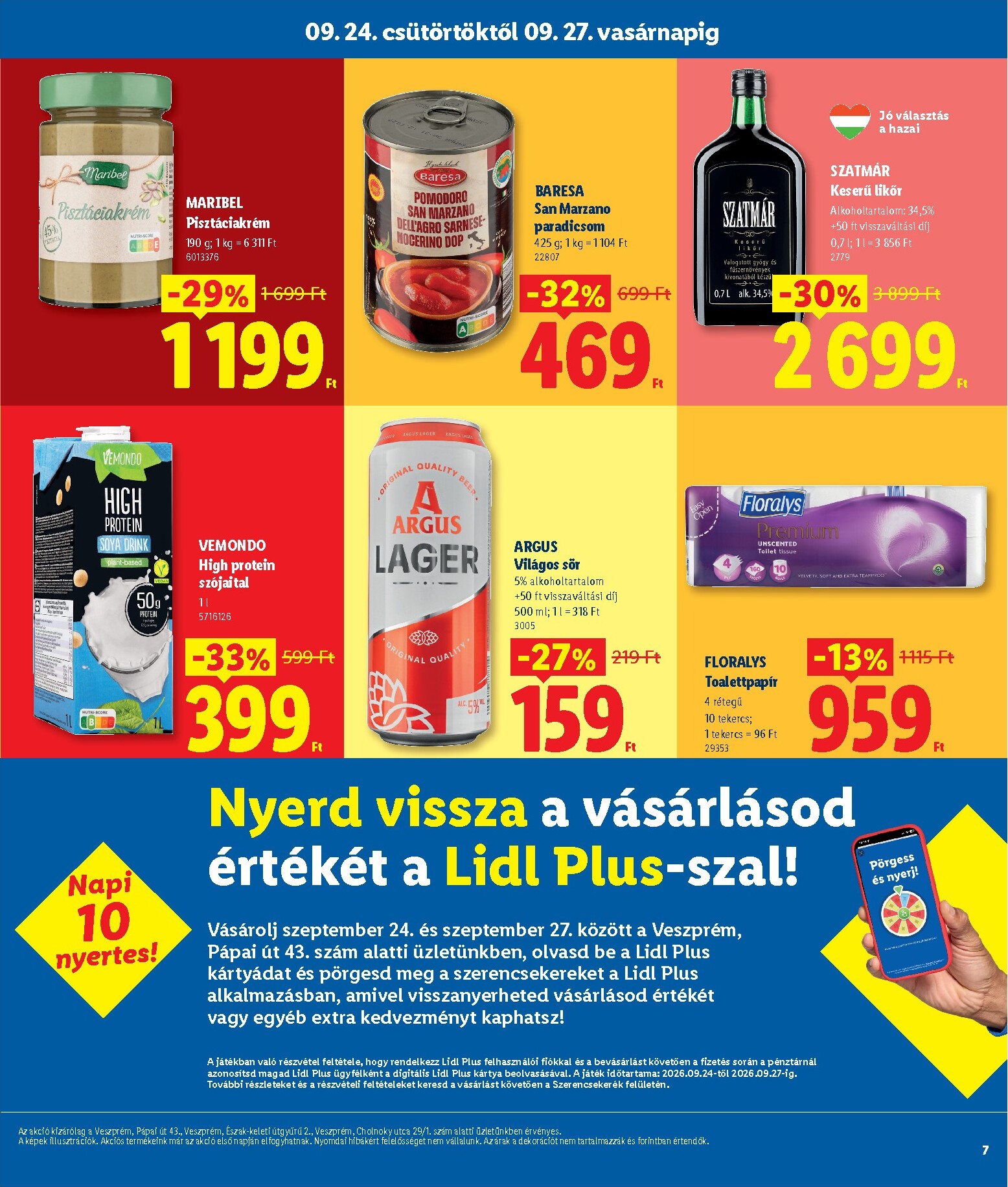 lidl - Lidl - Veszprém hirdetmény a következő hétre csütörtöktől 2026.09.24.-tól vasárnaptól 2026.09.27.-ig - page: 7