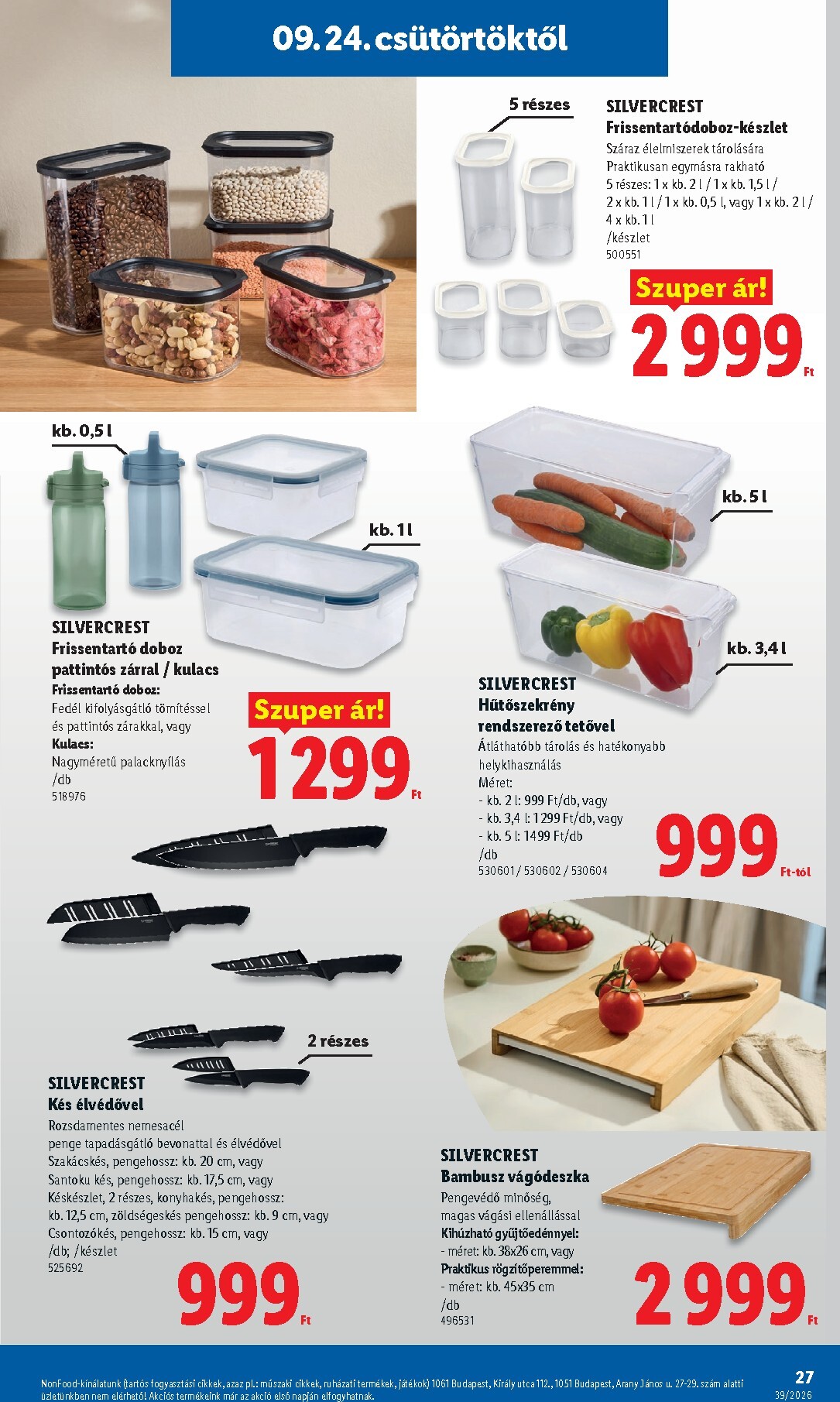 lidl - Lidl hirdetmény a következő hétre csütörtöktől 2026.09.24.-tól szerdától 2026.09.30.-ig - page: 27