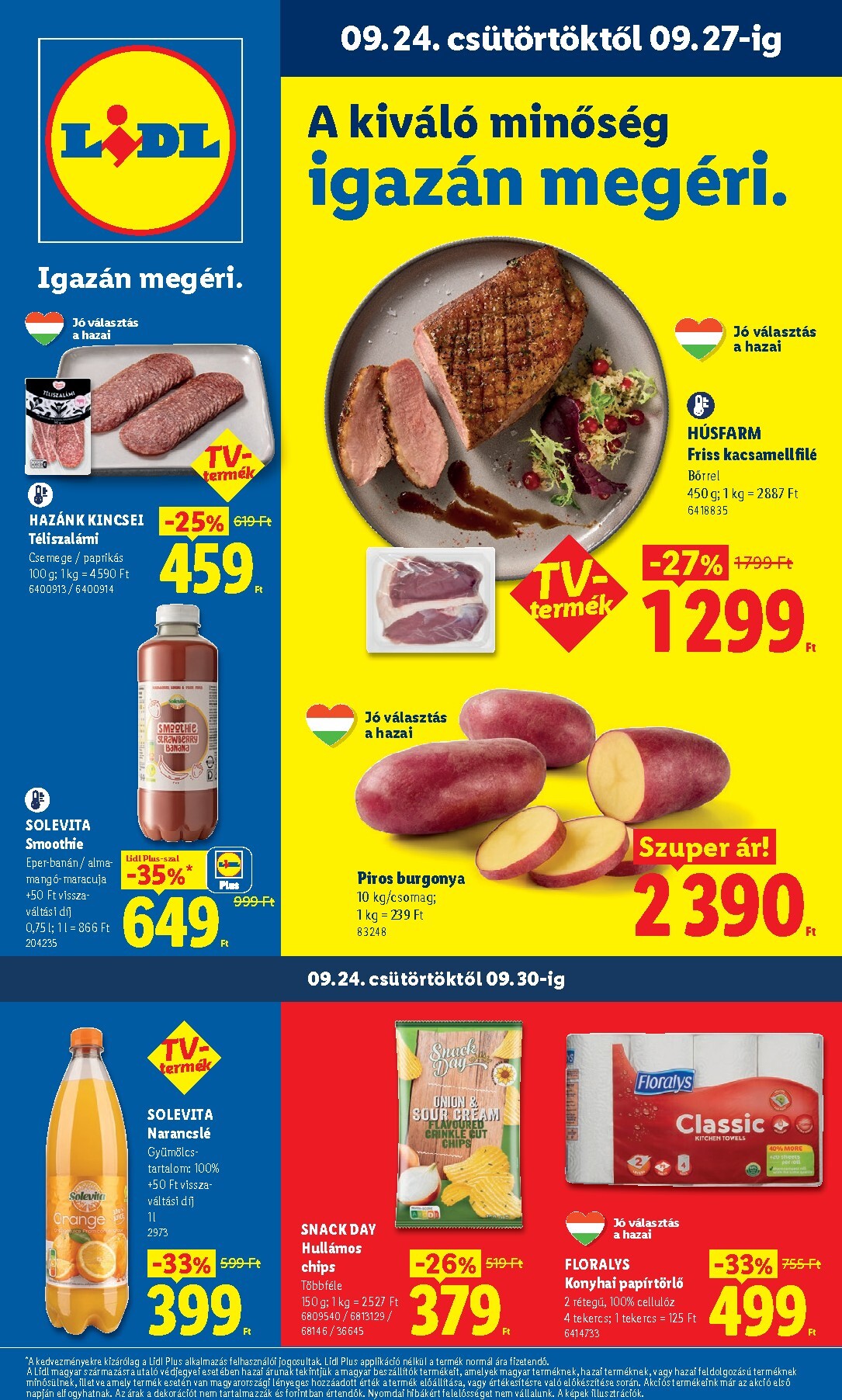 lidl - Lidl hirdetmény a következő hétre csütörtöktől 2026.09.24.-tól szerdától 2026.09.30.-ig