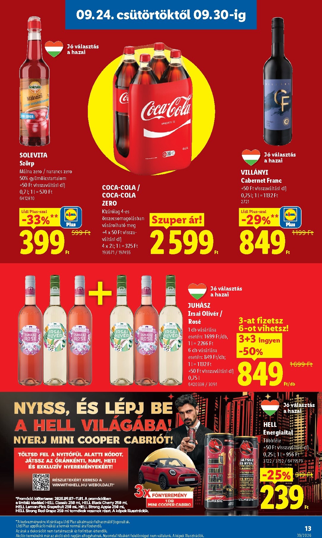lidl - Lidl hirdetmény a következő hétre csütörtöktől 2026.09.24.-tól szerdától 2026.09.30.-ig - page: 13