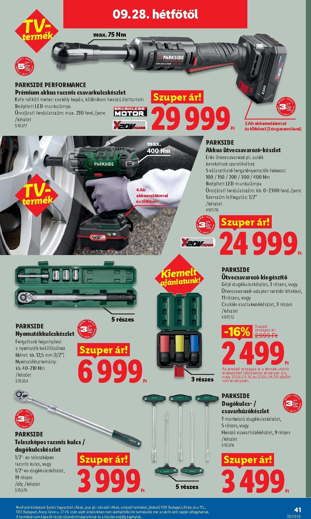 lidl - Lidl hirdetmény a következő hétre csütörtöktől 2026.09.24.-tól szerdától 2026.09.30.-ig - page: 41
