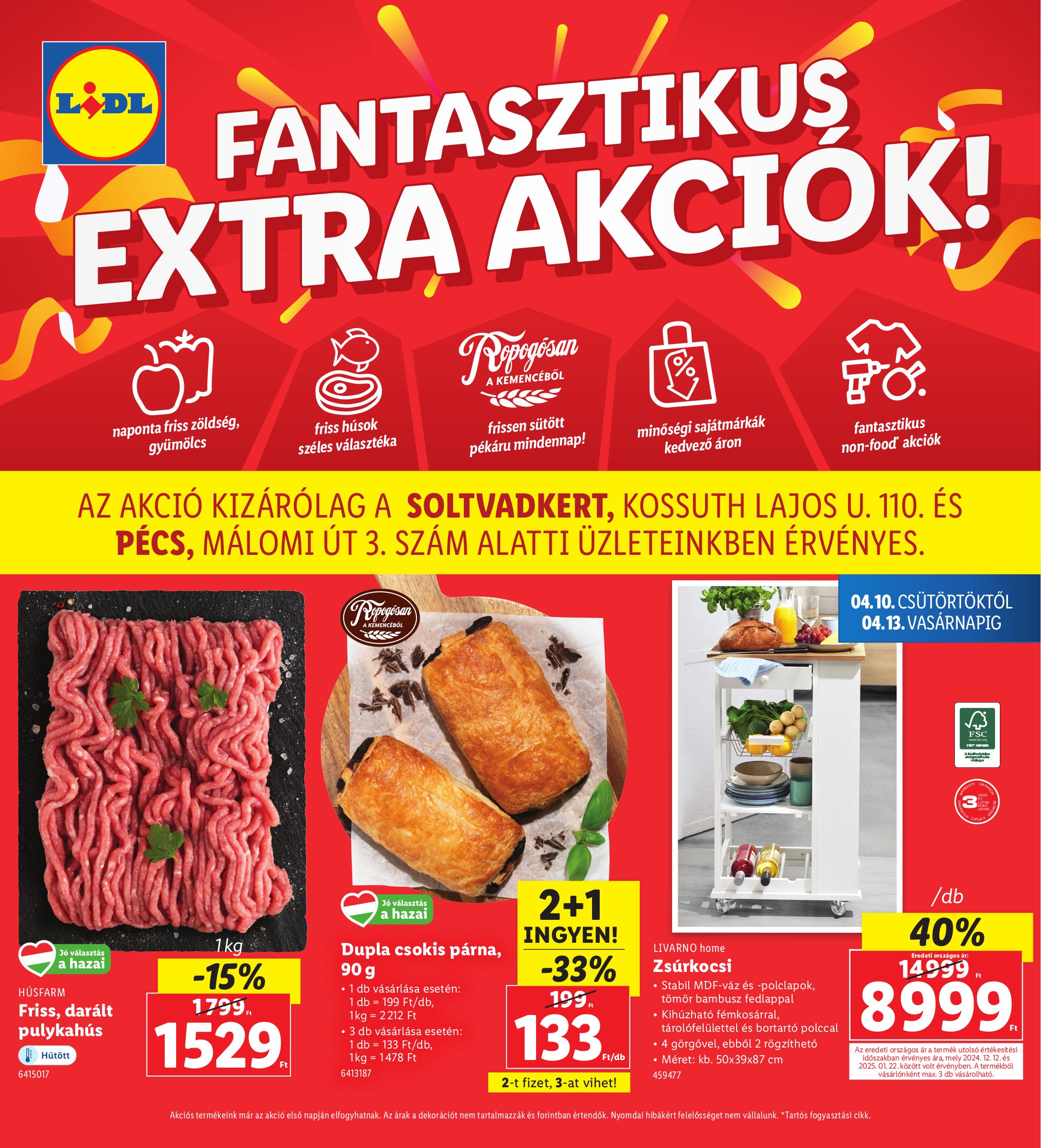 lidl - Lidl - Soltvadkert, Pécs akciós újság, érvényes 04.10. - 04.13.
