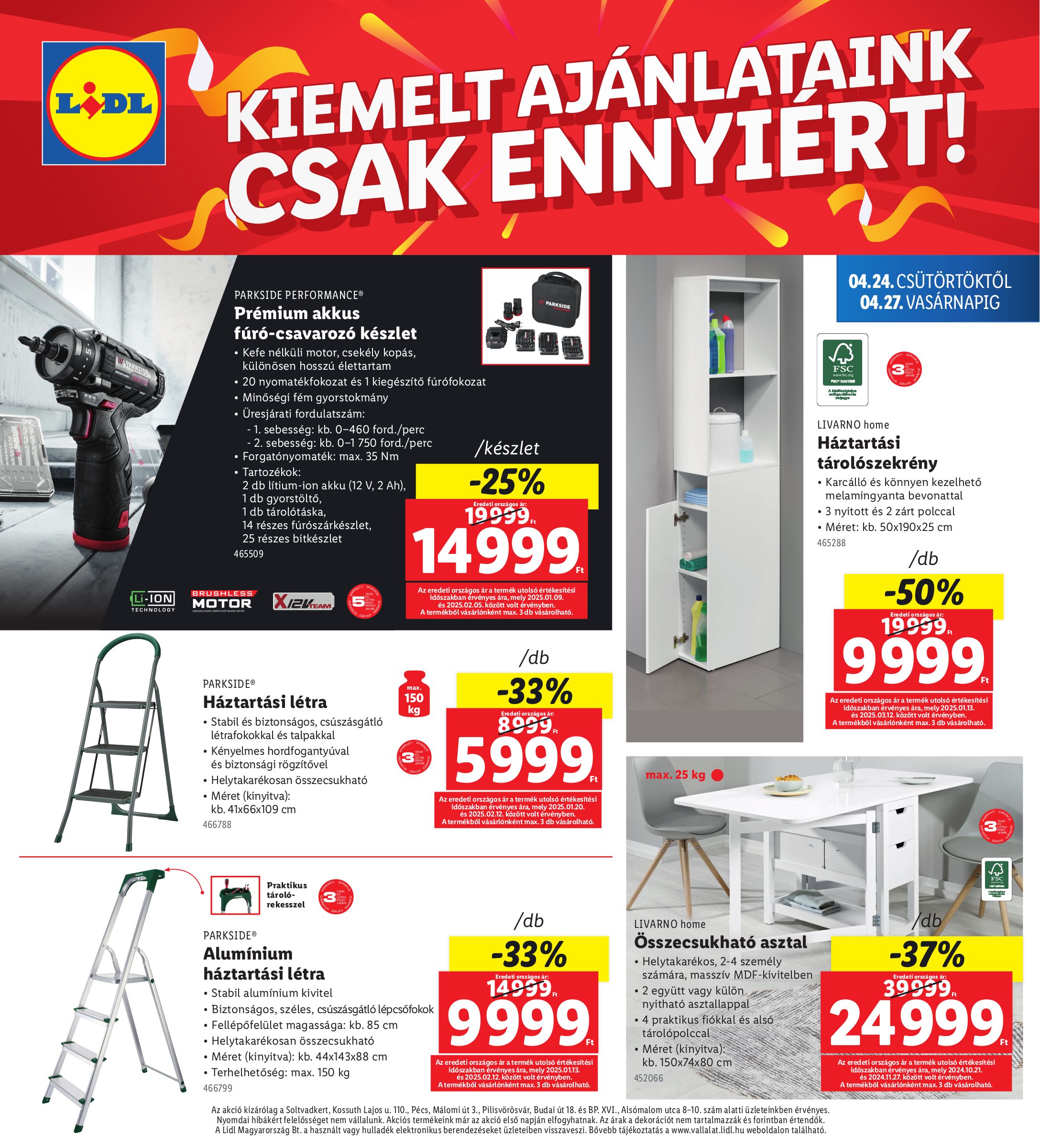 lidl - Lidl - Soltvadkert, Solt, Pilisvörsvár akciós újság, érvényes 04.24. - 04.29. - page: 4