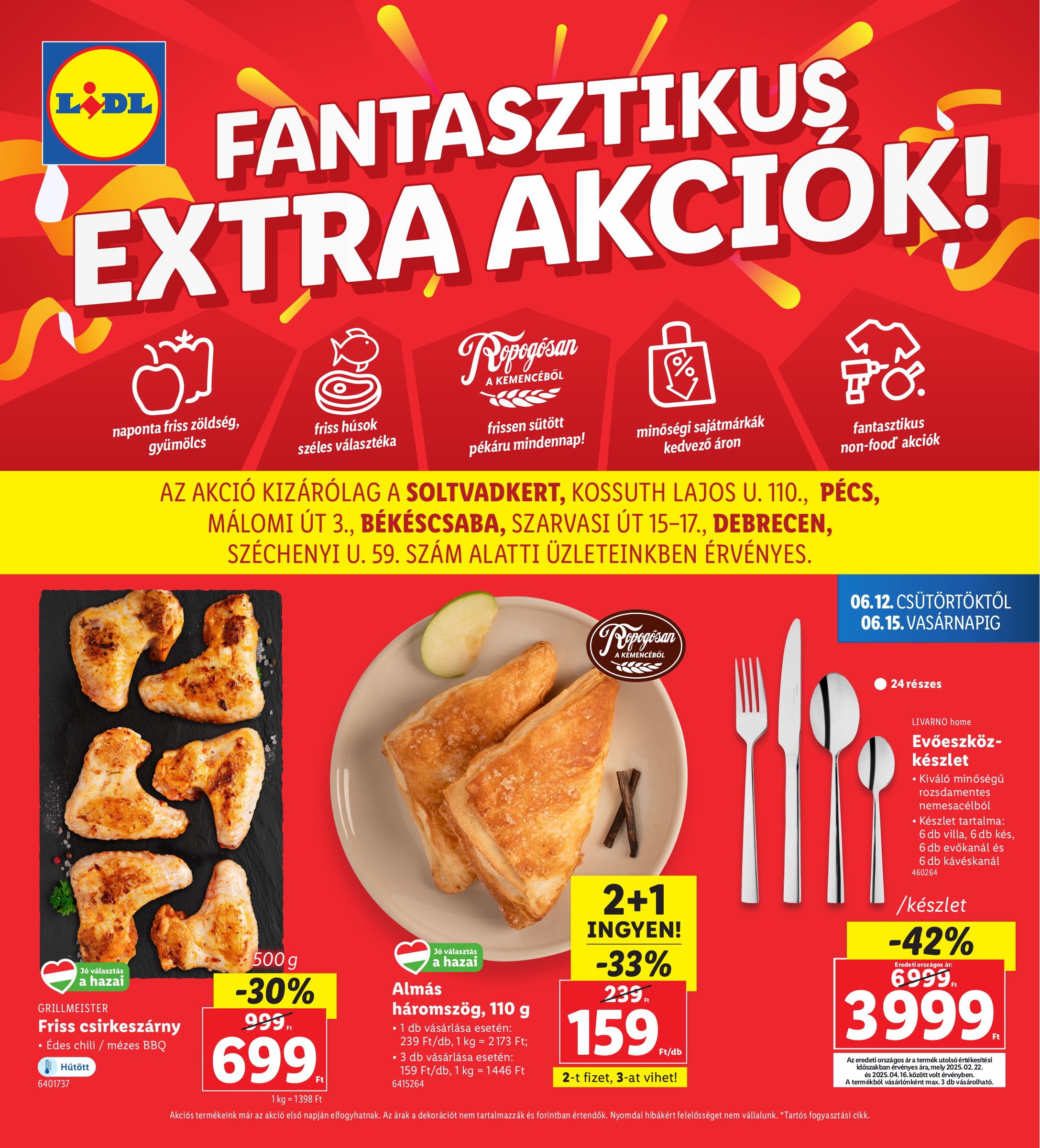 lidl - Lidl - Soltvadkert, Pécs, Békéscsaba, Debrecen akciós újság, érvényes 06.12. - 06.15.