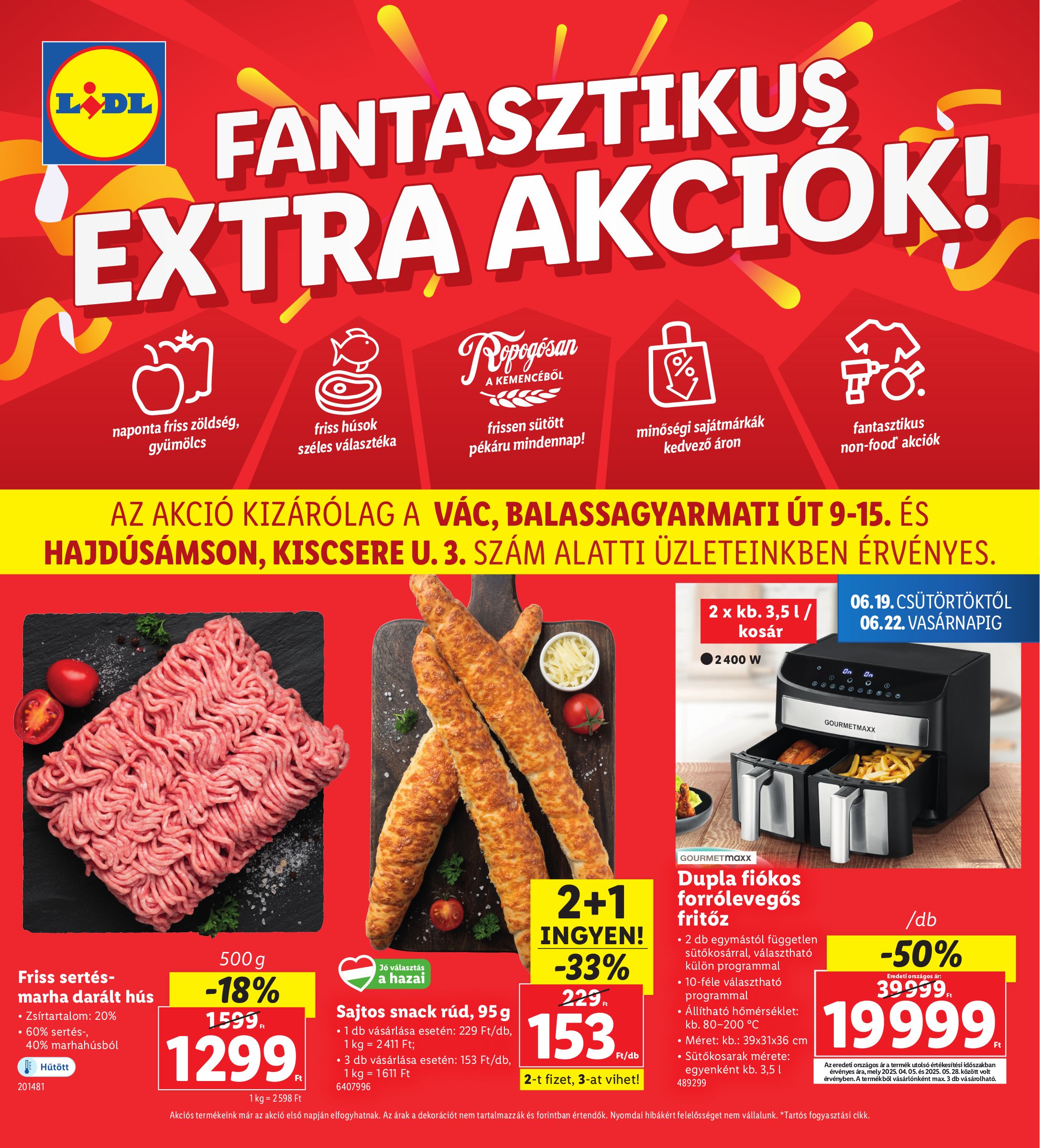 lidl - Lidl - Vác, Hajdúsámson akciós újság, érvényes 06.19. - 06.22.