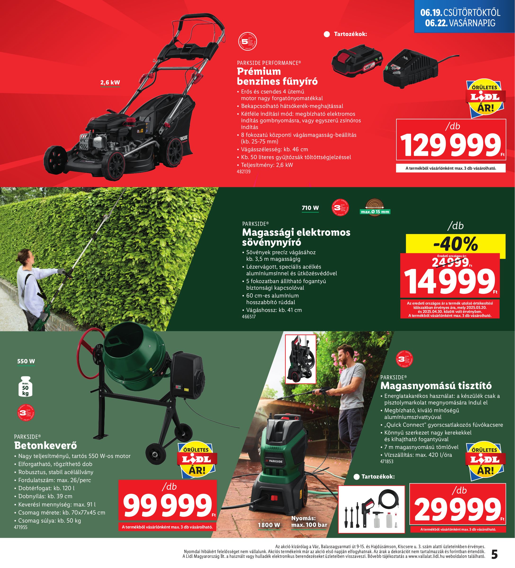 lidl - Lidl - Vác, Hajdúsámson akciós újság, érvényes 06.19. - 06.22. - page: 5